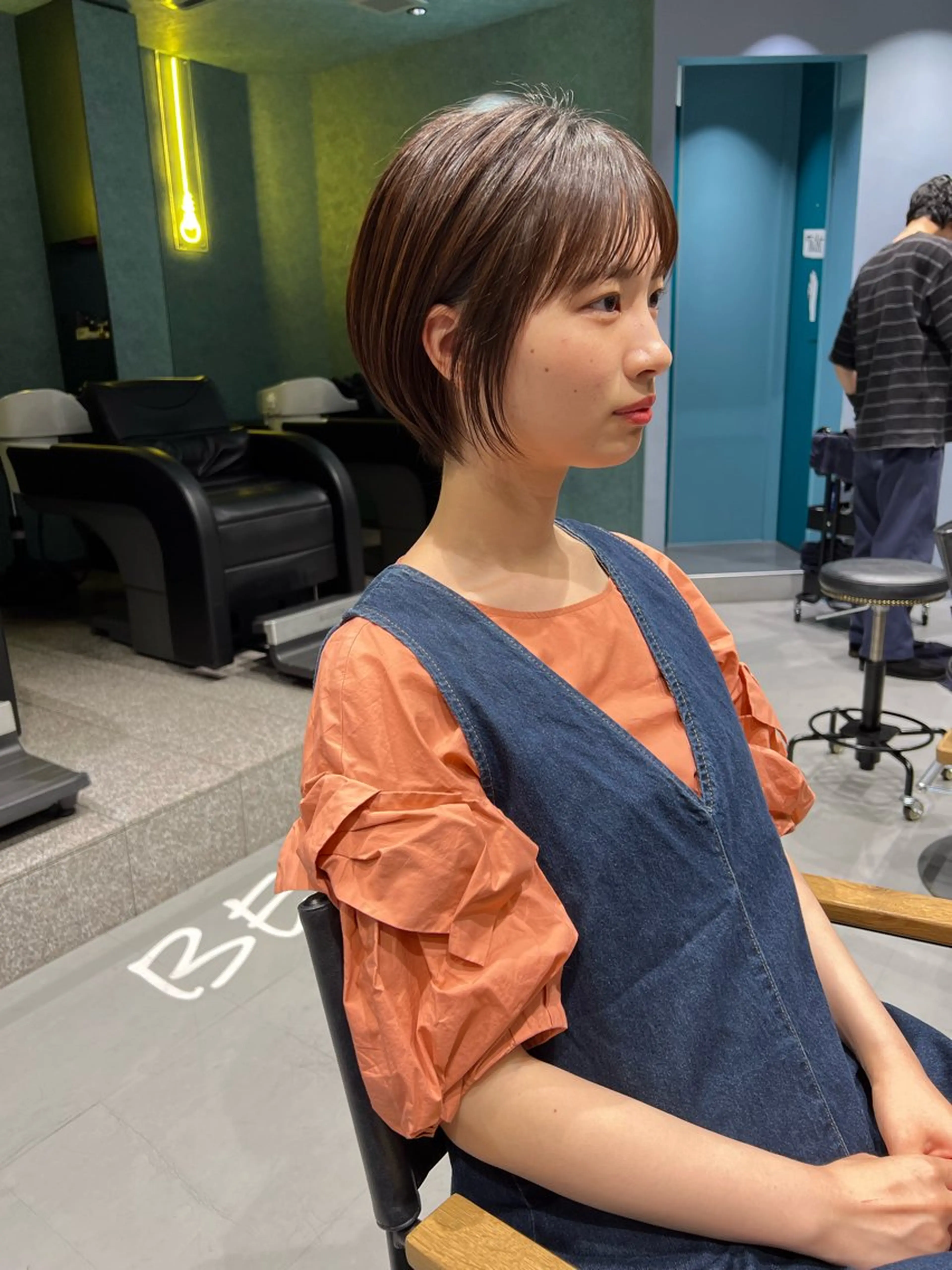 ショート ショートボブ ボブ ショートヘア レイヤーボブ/名駅/ くびれボブ/縮毛矯正のヘアスタイル