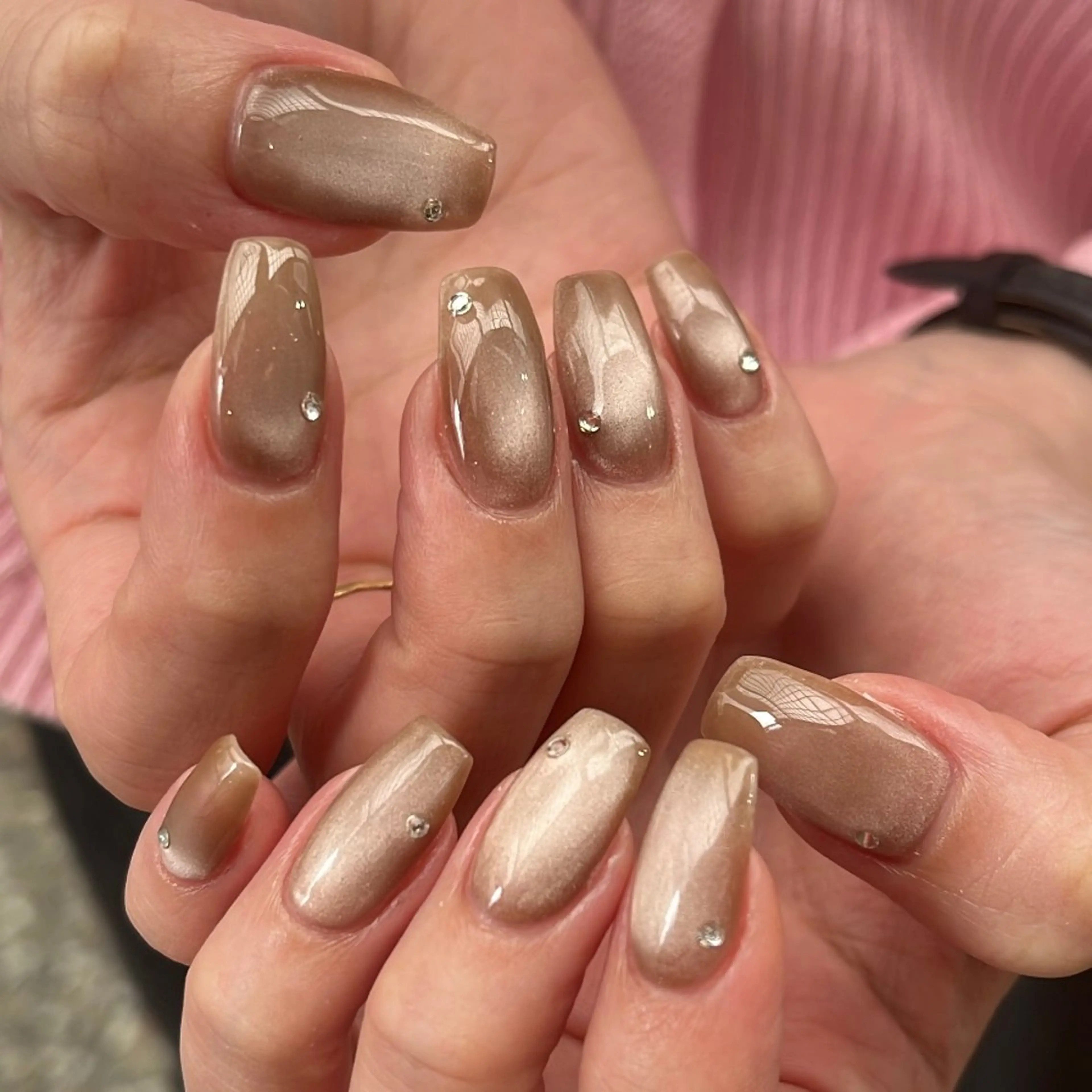 再来★オフ有り/うるうるマグネットネイル/フィルイン可/パラジェル変更可の写真