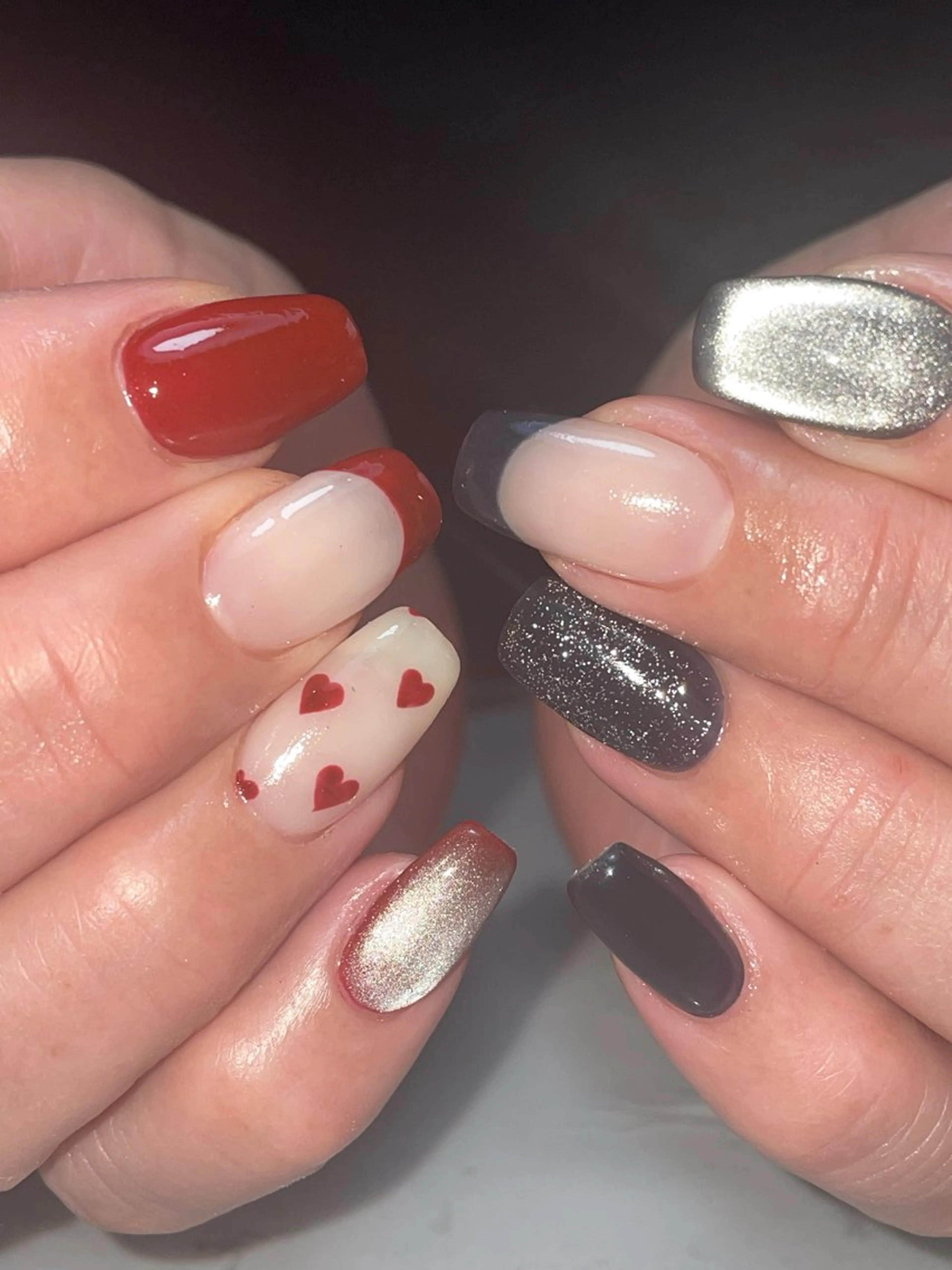 ネイル フレンチネイル ハート 宮當 絵里果のネイルデザイン