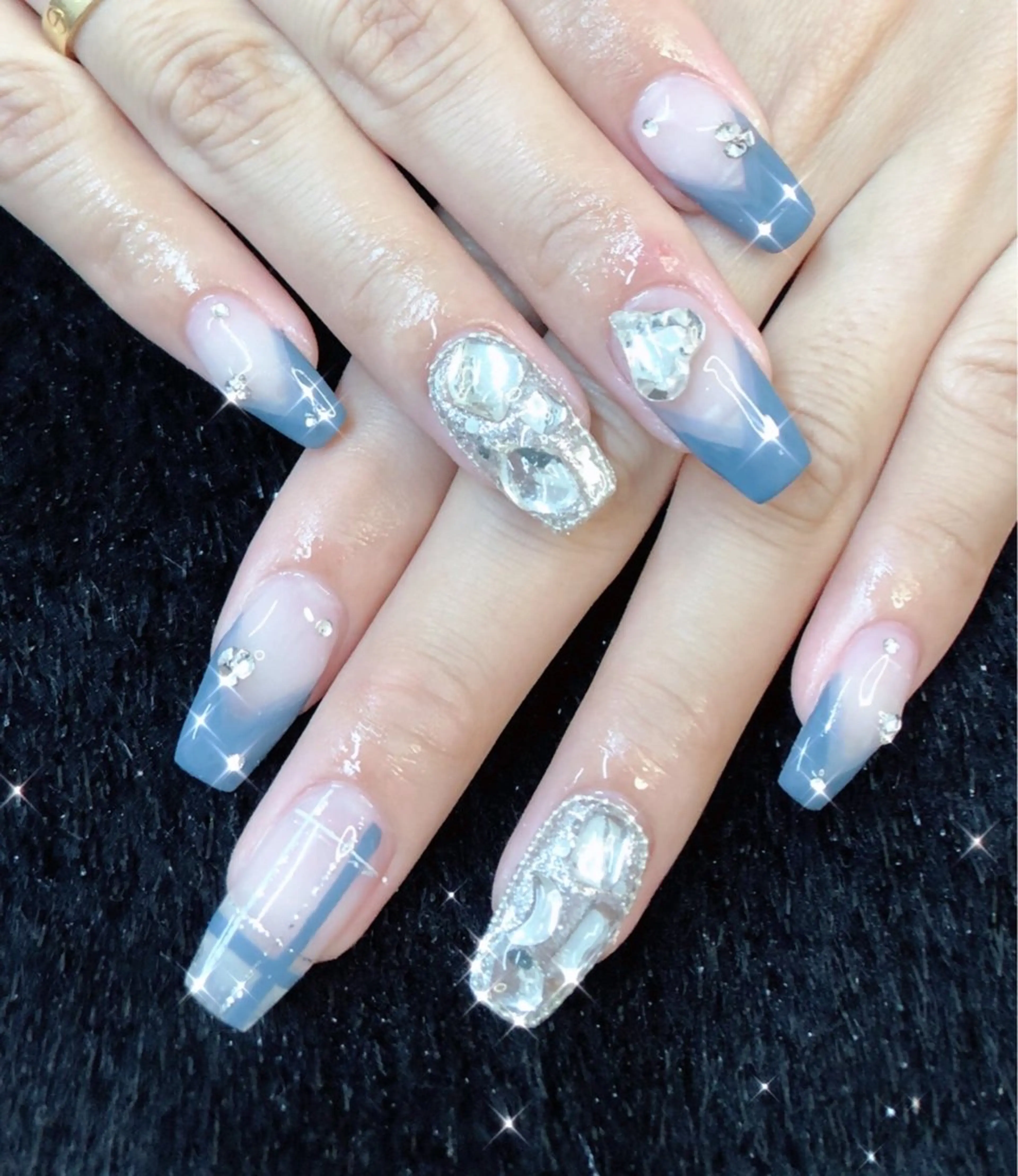 ネイル べっ甲ネイル 長さ出し フレンチネイル ジェルネイル 韓国ネイル 大門浜松町 ネイルのネイルデザイン