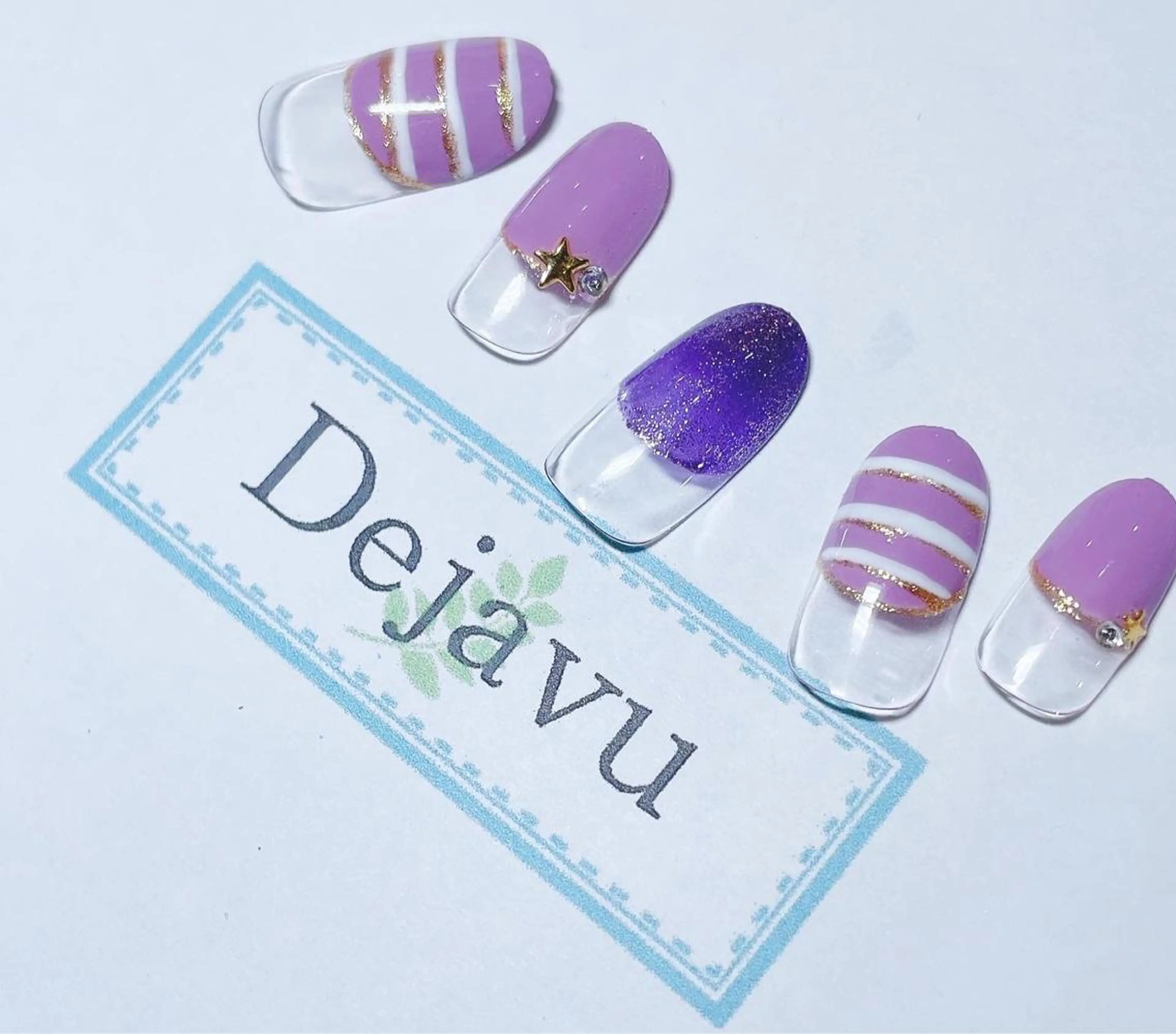 ネイル アートネイル ボーダー フレンチネイル リボン 春ネイル ハンドネイル Nail salon Dejavu 🌿のネイルデザイン