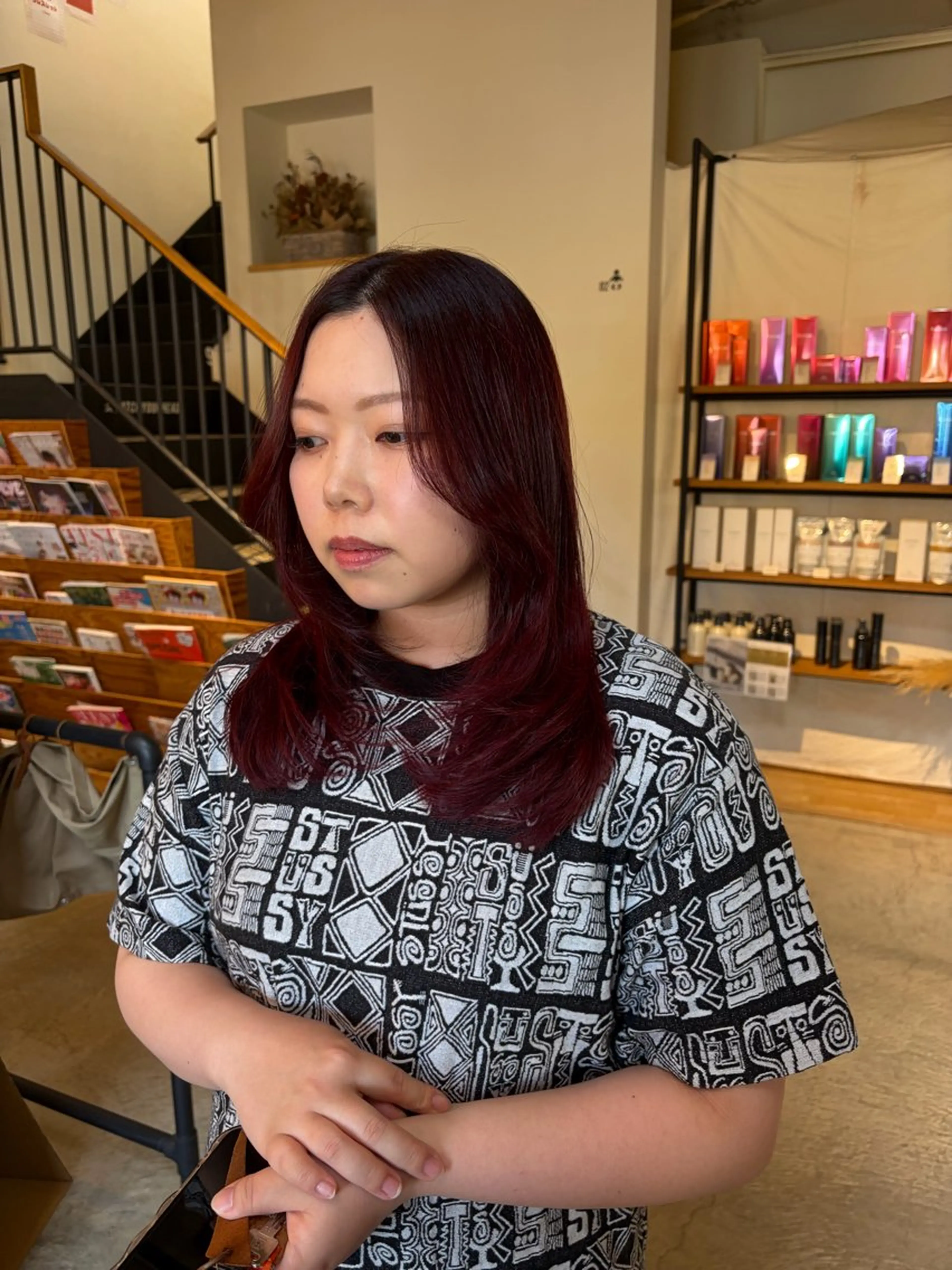 ロング カラー 顔周りカット レイヤーカット カット ヘアカラー 春モテカラー/うる艶 ストレート/羽菜のヘアスタイル