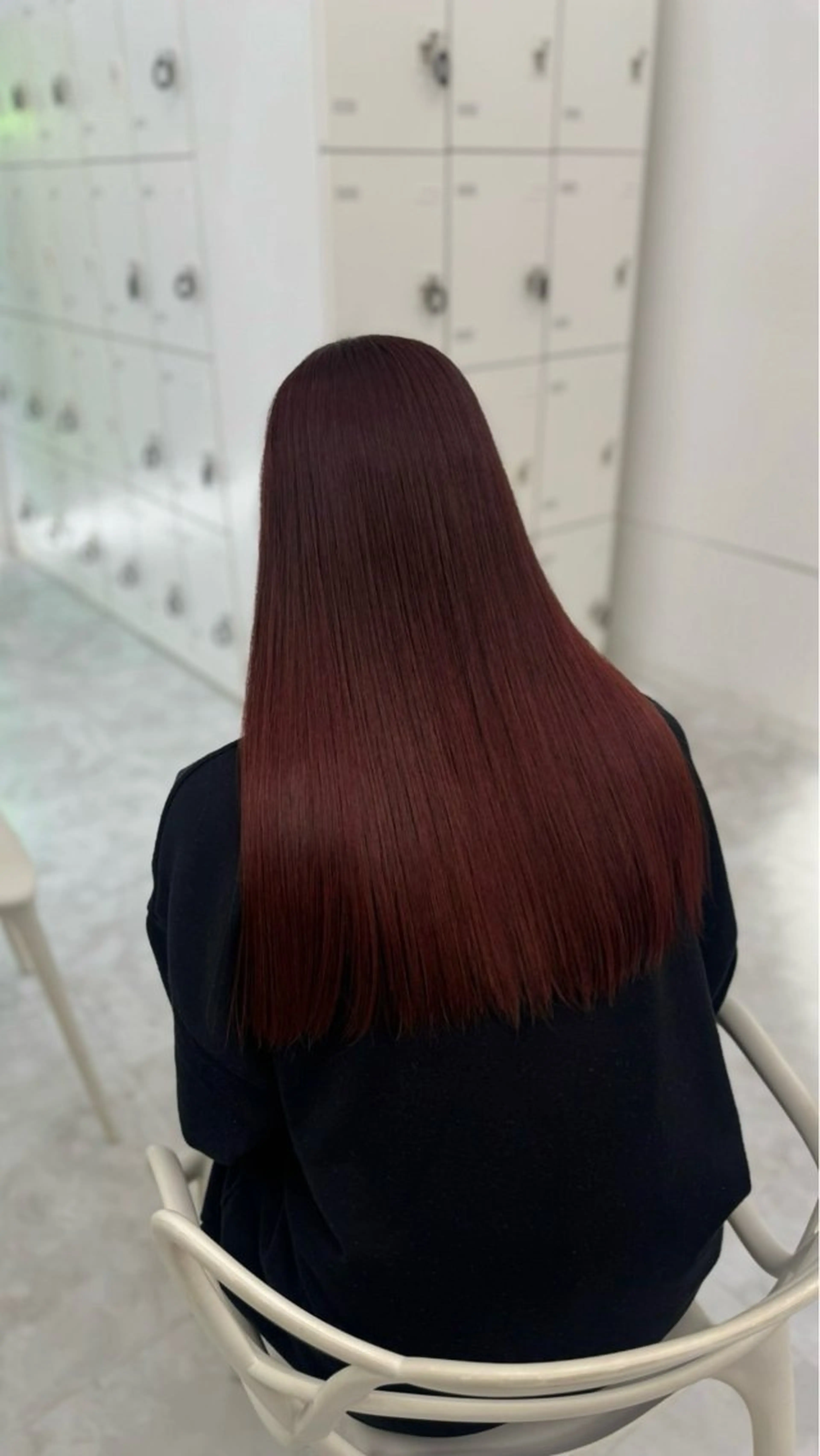 ロング カラー ヘアアレンジ ケアカラー ロング ヘアカラー 🩶学生指名No.1 レッド・ボルドー🩶のヘアスタイル