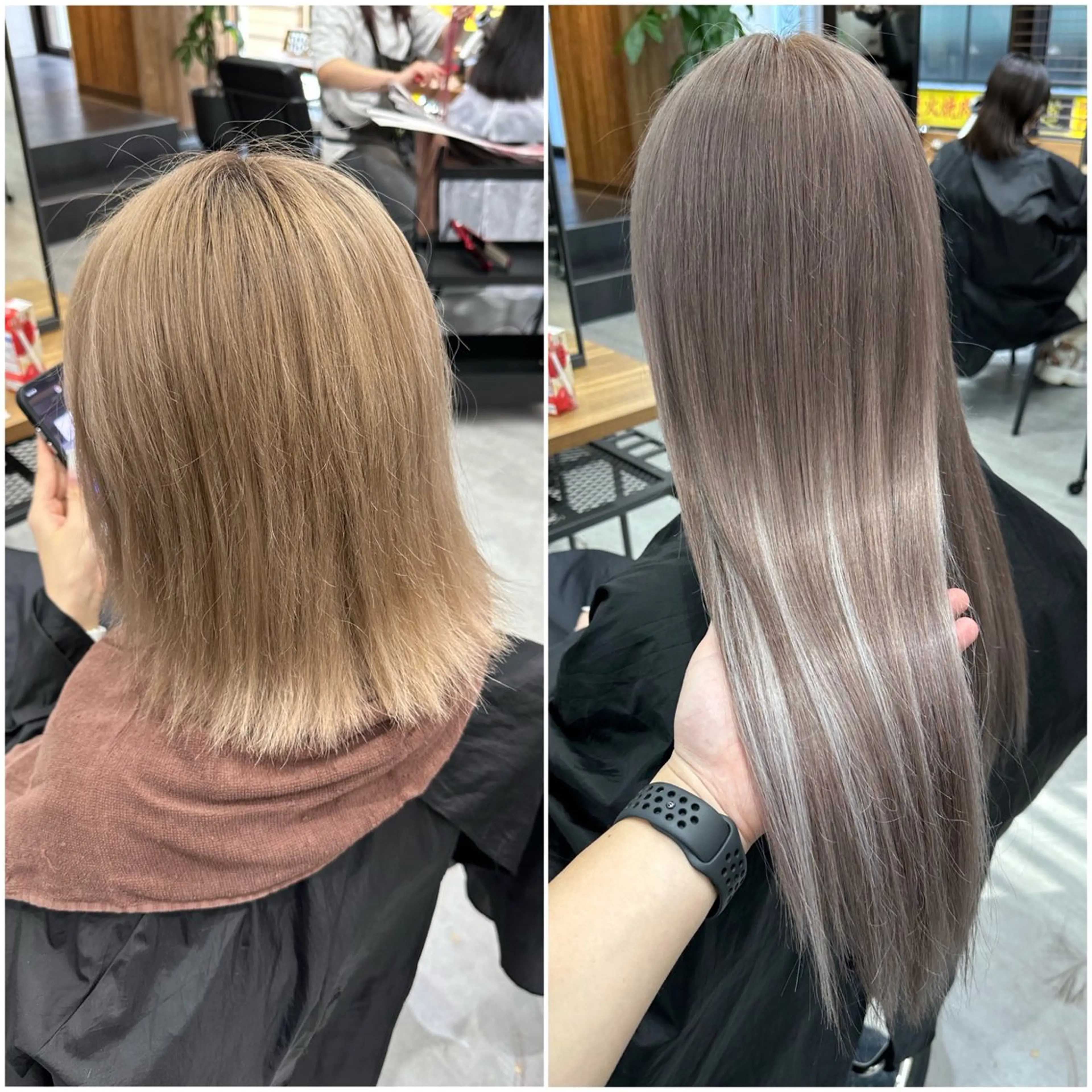 【大人気】ダブルカラー(ケアブリーチ)＋レミーエクステ80枚🎀✨の写真