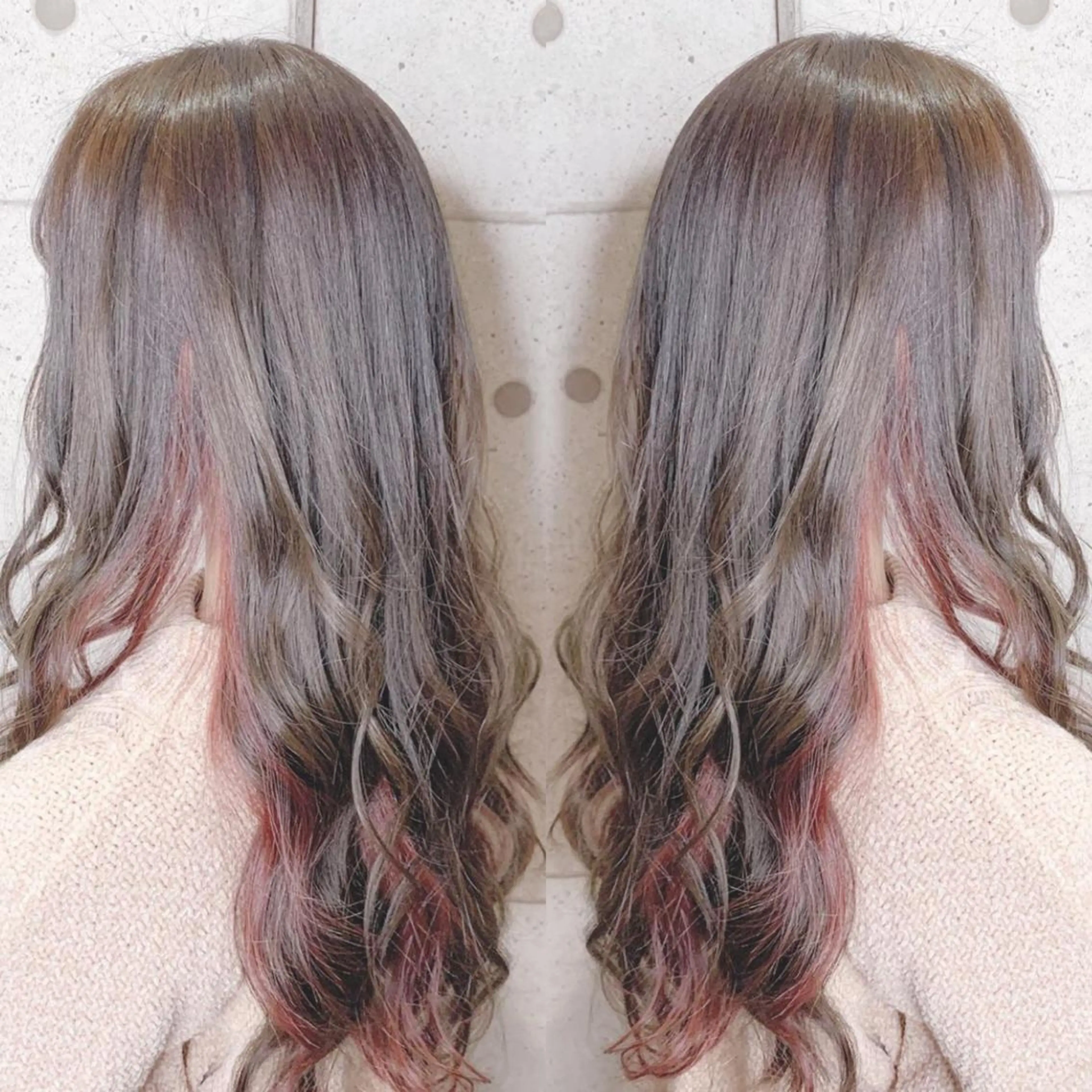 ロング カラー ヘアカラー 福森 みずきのヘアスタイル