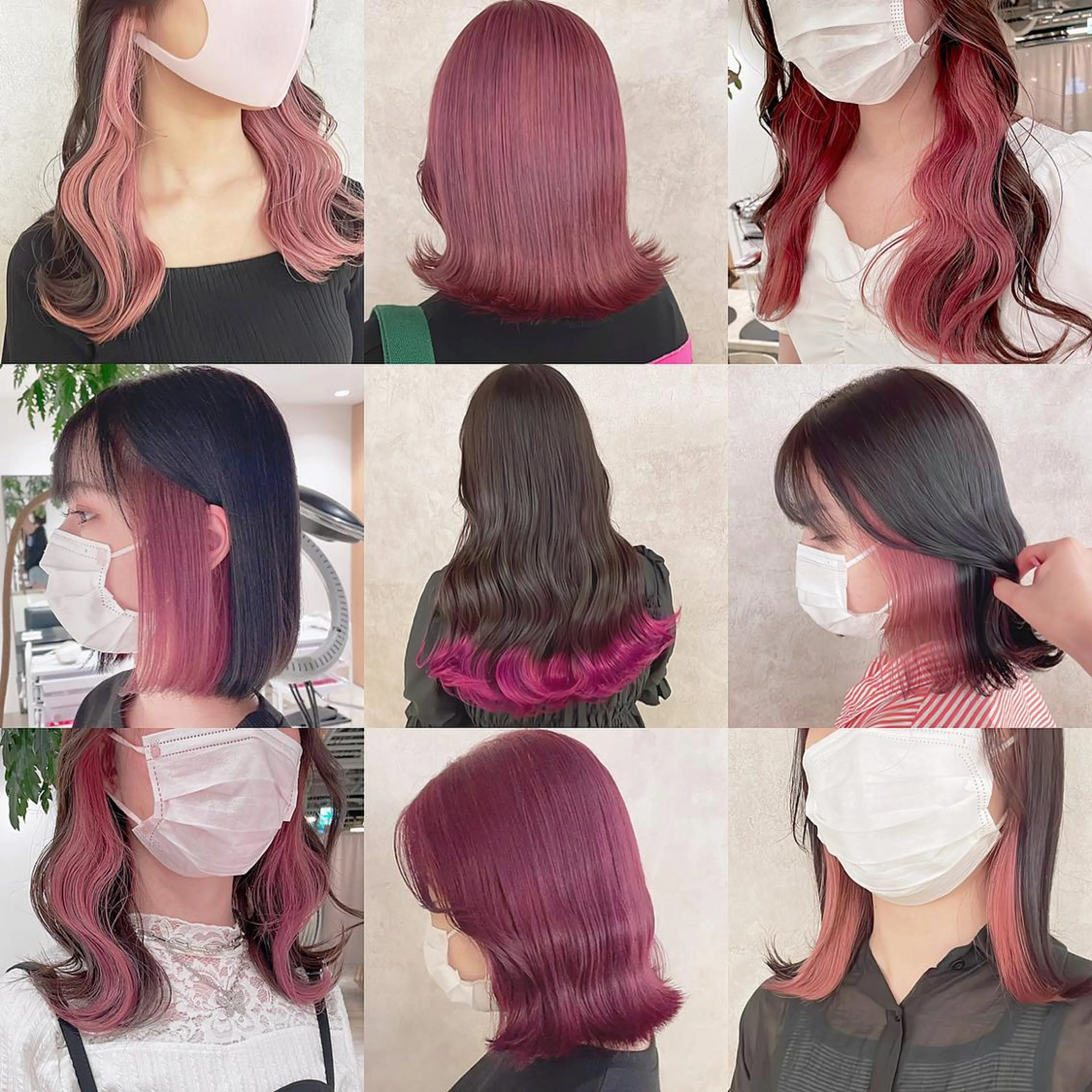 カラー ブリーチ デザインカラー ピンクカラー ヘアカラー トリートメント 渋谷:インナーカラー ／🍒エリカ🍒のヘアスタイル