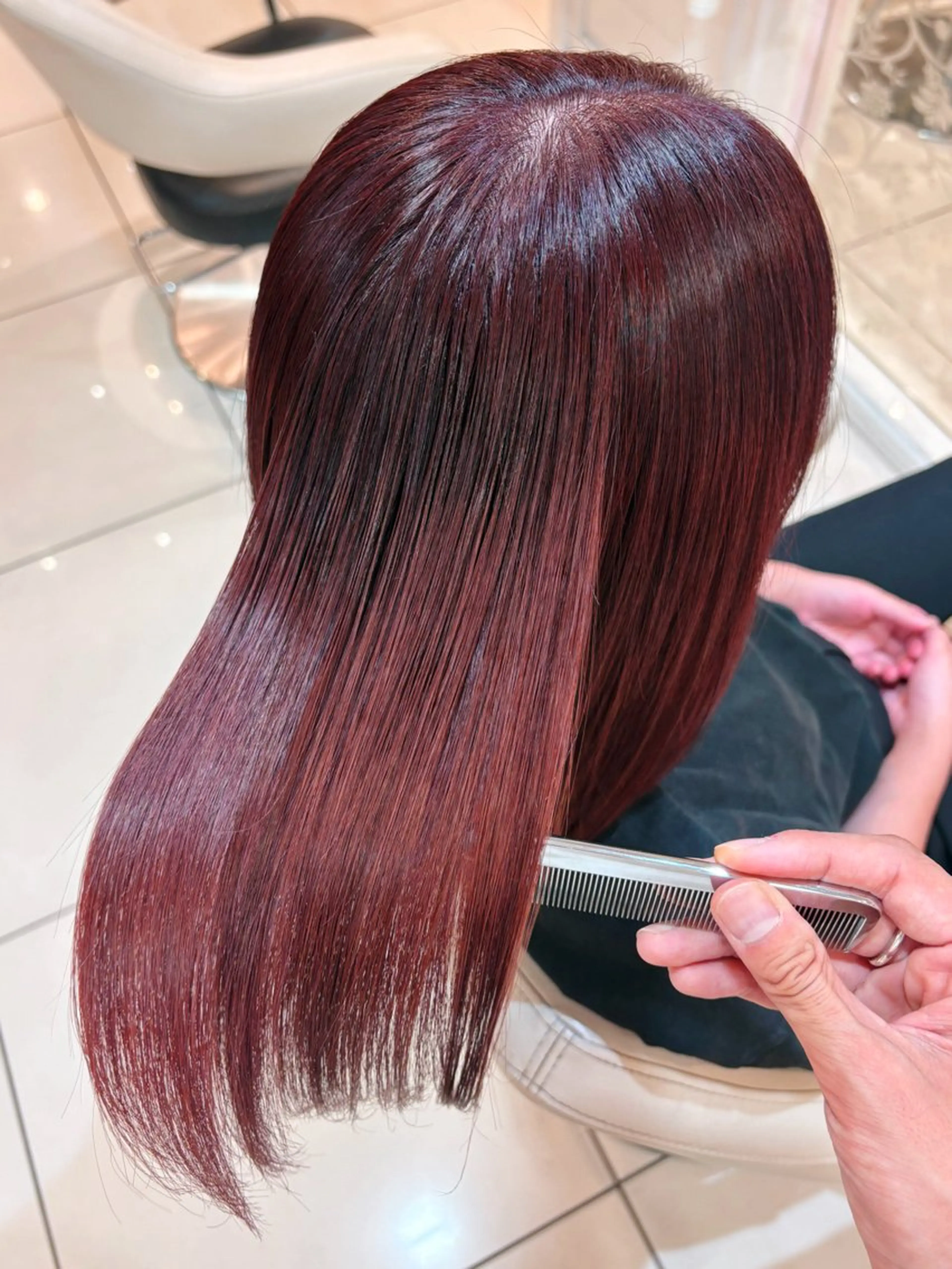 ミディアム 髪質改善 カット ヘアカラー トリートメント 高橋 佑のヘアスタイル