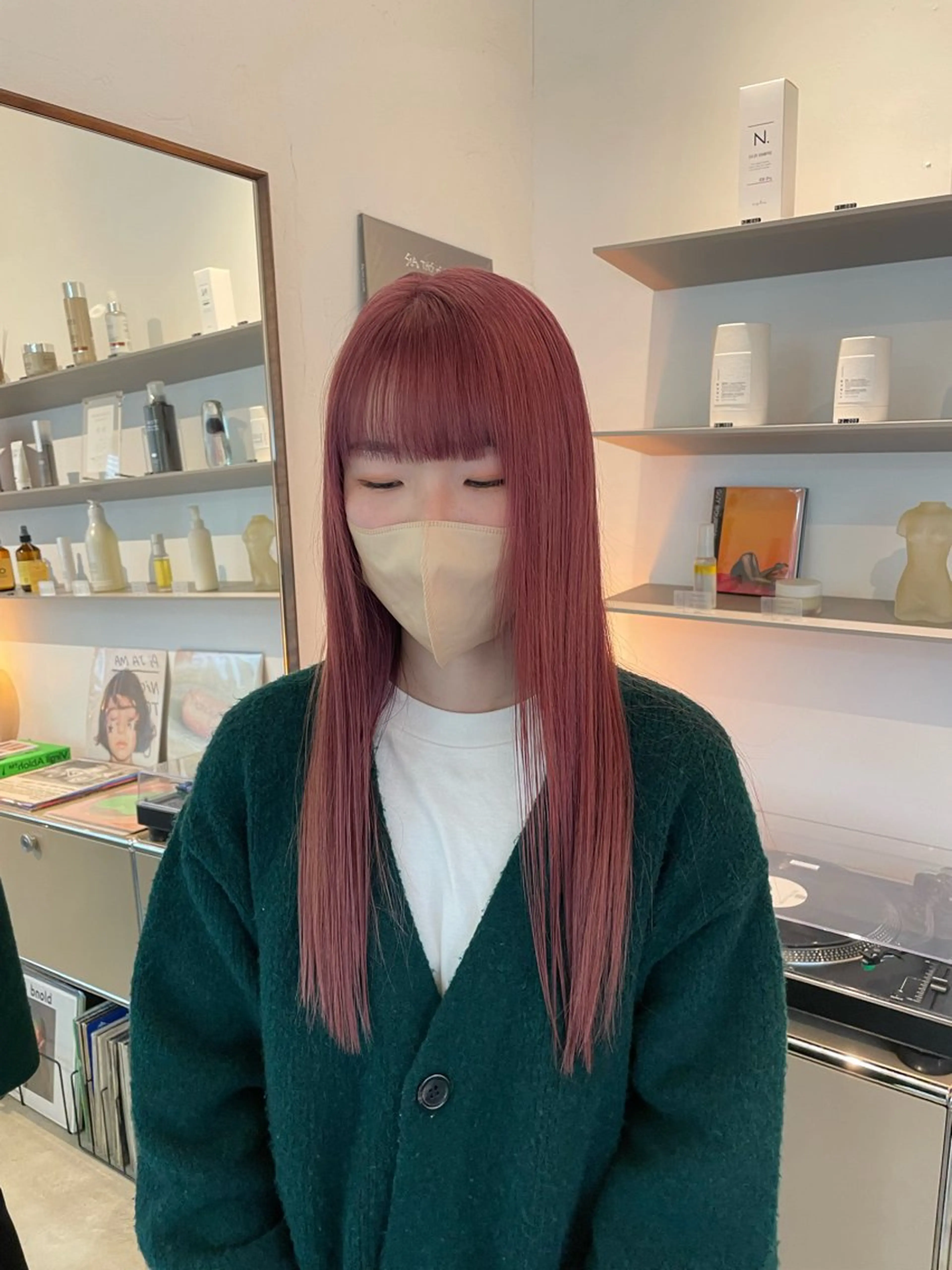 ロング カラー ピンクカラー HITOMI 福岡パーマのヘアスタイル