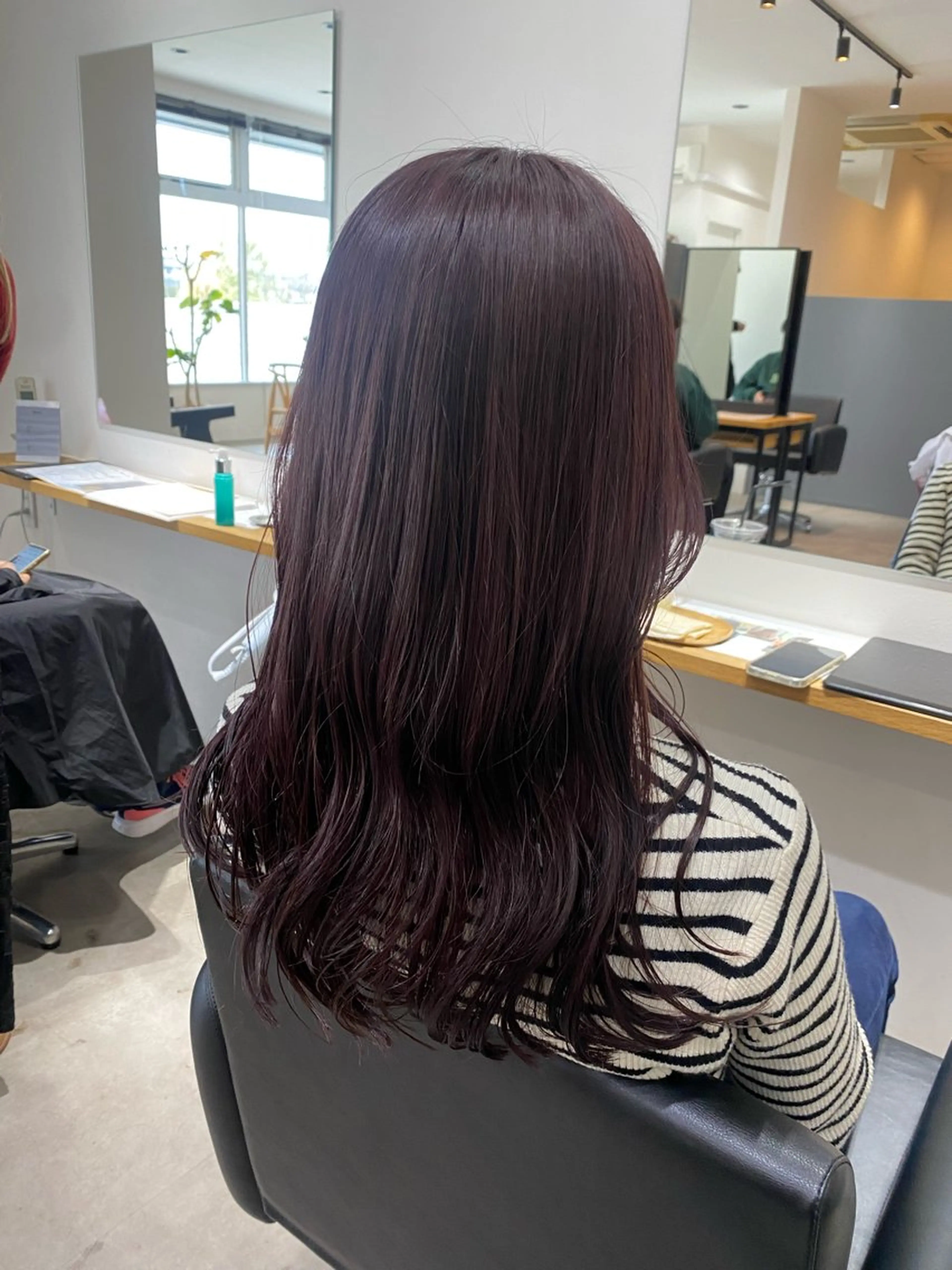 ロング パープルカラー カット ヘアカラー 韓国風hair💕 Kanonのヘアスタイル