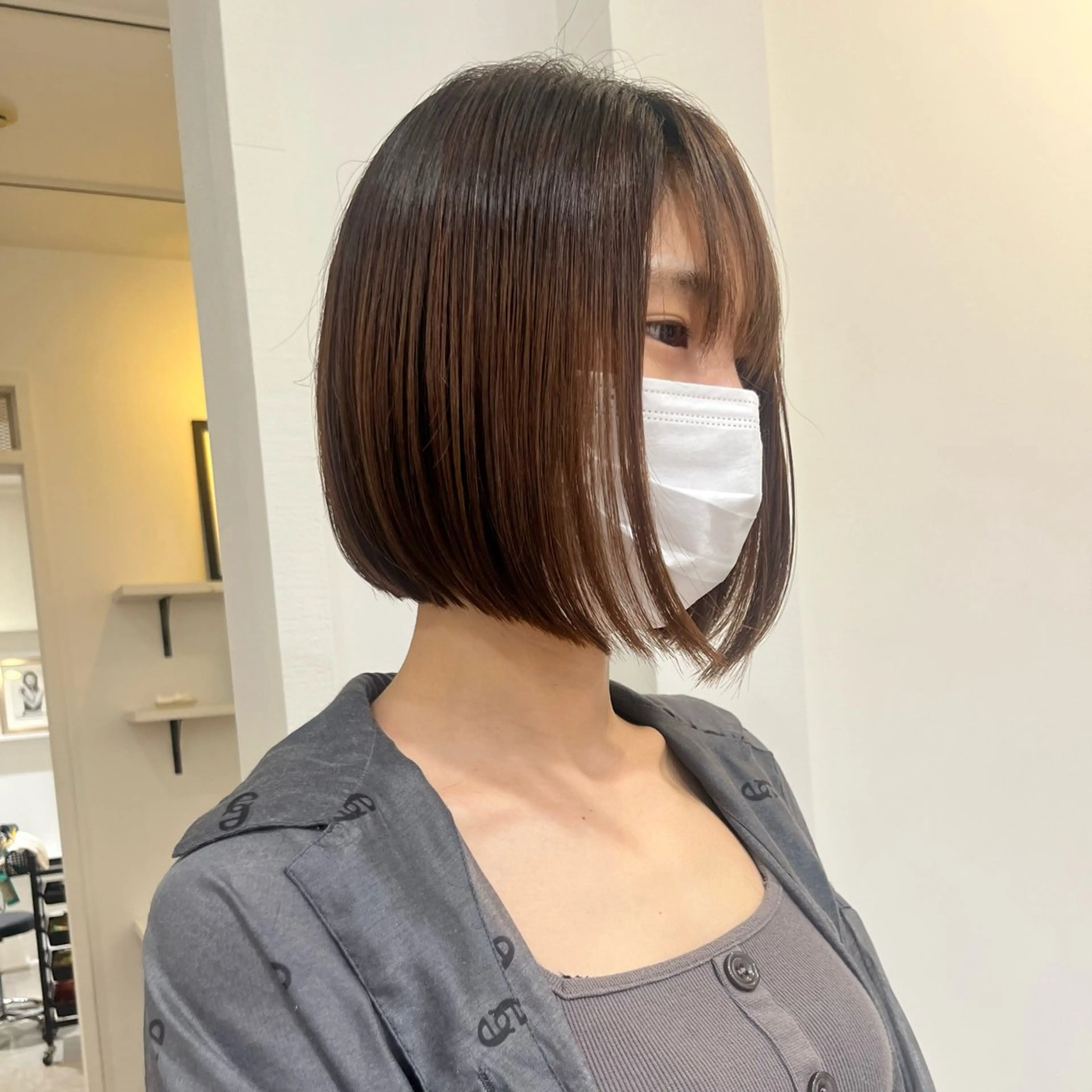 ミディアム ボブ カット 無料カットモデル‪✨ ✂️Nanami🌷のヘアスタイル