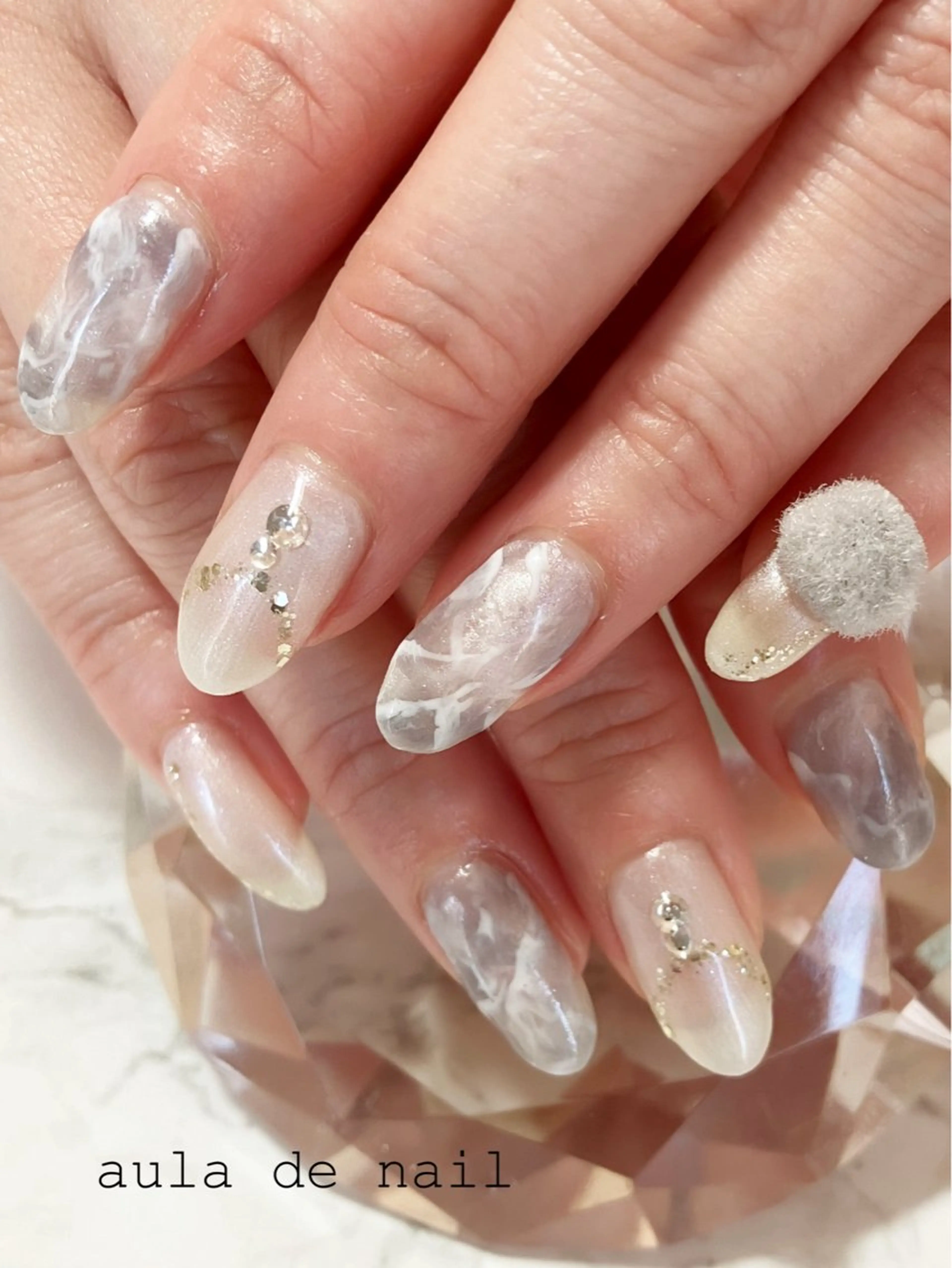 ネイル 大理石ネイル(マーブル) ハンドネイル auladenail アウラデネイルのネイルデザイン