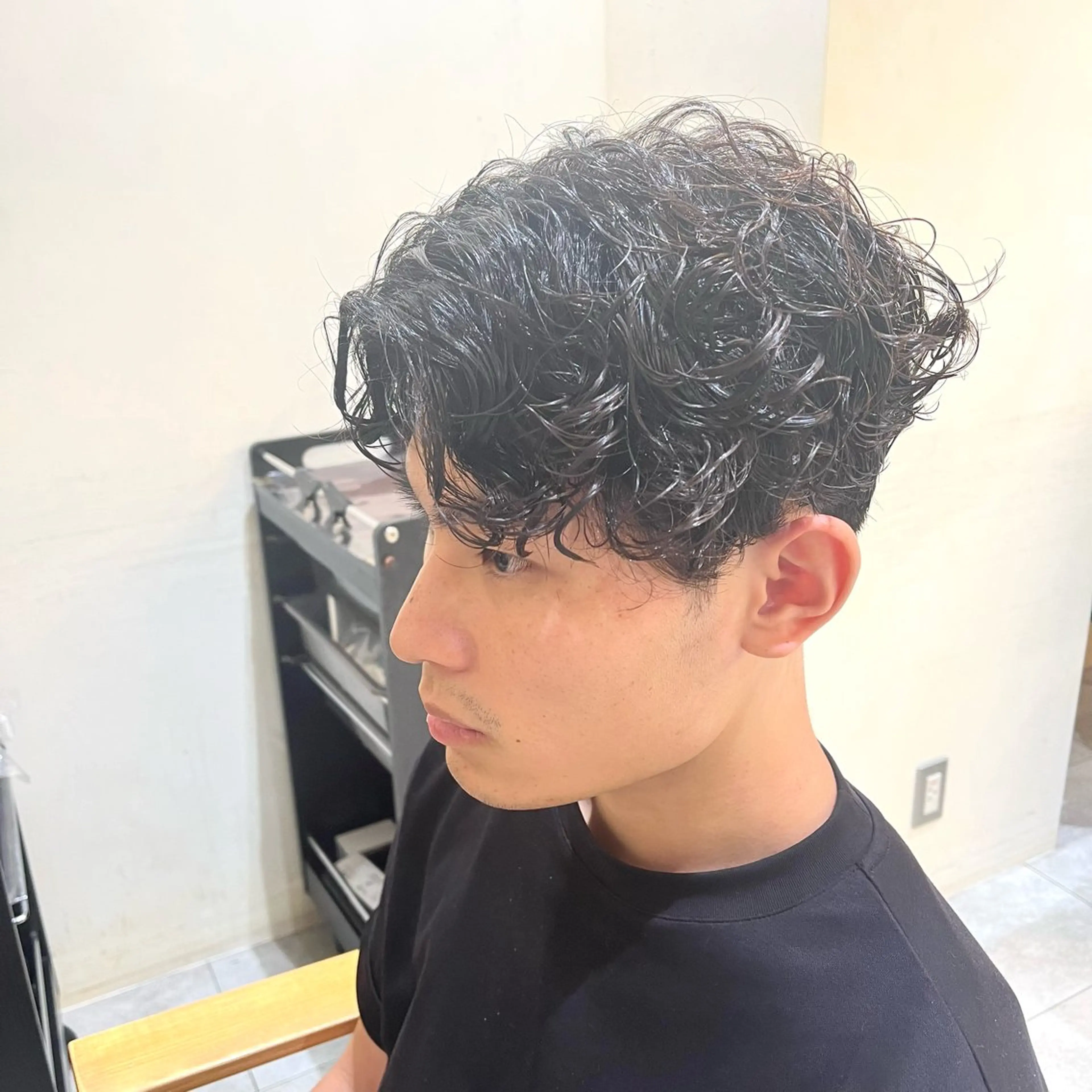 ショート パーマ メンズ メンズパーマ 刈り上げ 外国人風カラー 🌿‬ナチュラルヘア /パーマ/蒼真🍃のヘアスタイル