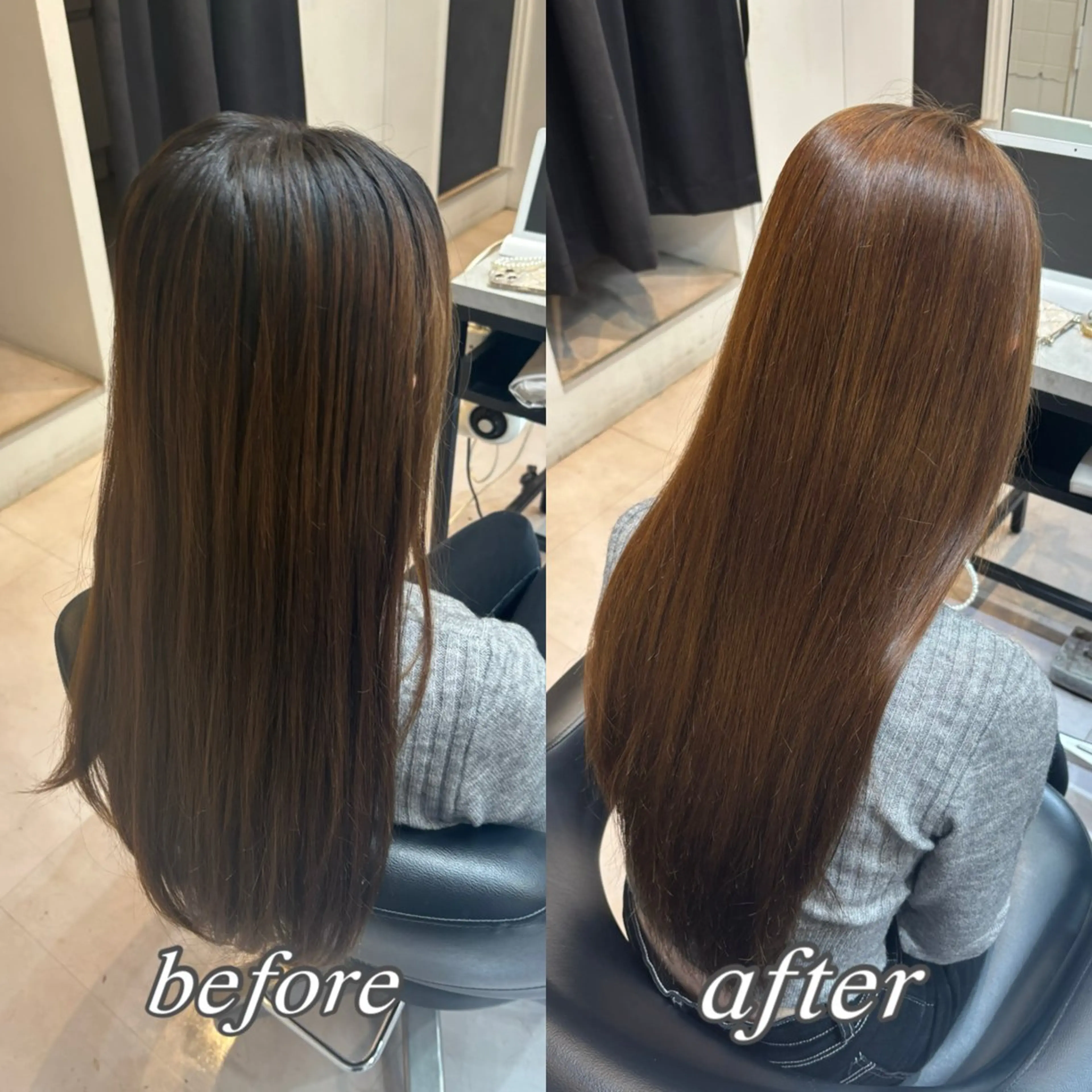 ロング カラー ブラウンカラー 髪質改善 トリートメント トリートメント 🌙髪質改善カラー Momoka🦋のヘアスタイル