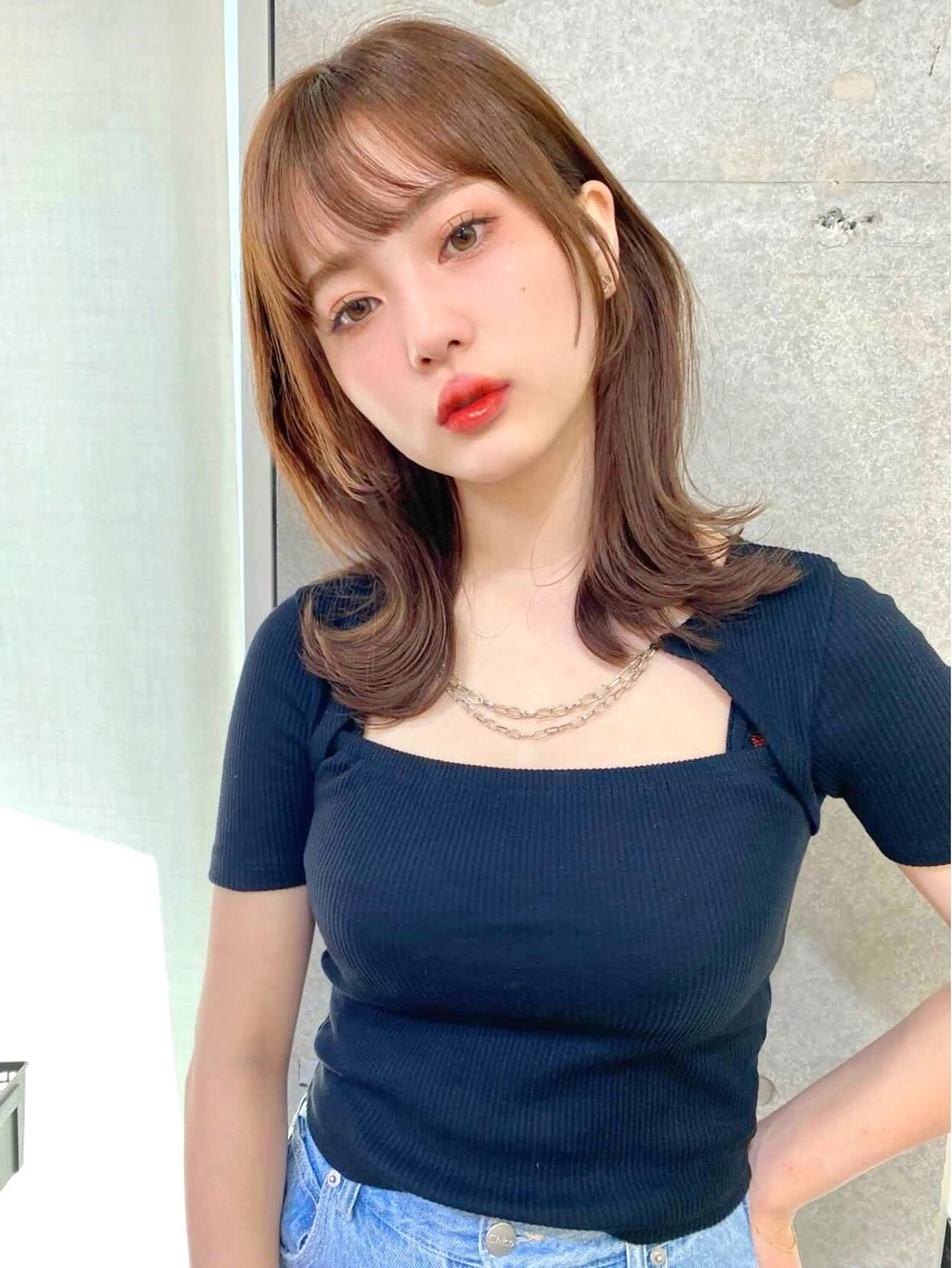 ミディアム カラー 似合わせレイヤー 🇰🇷荒木洋文のヘアスタイル