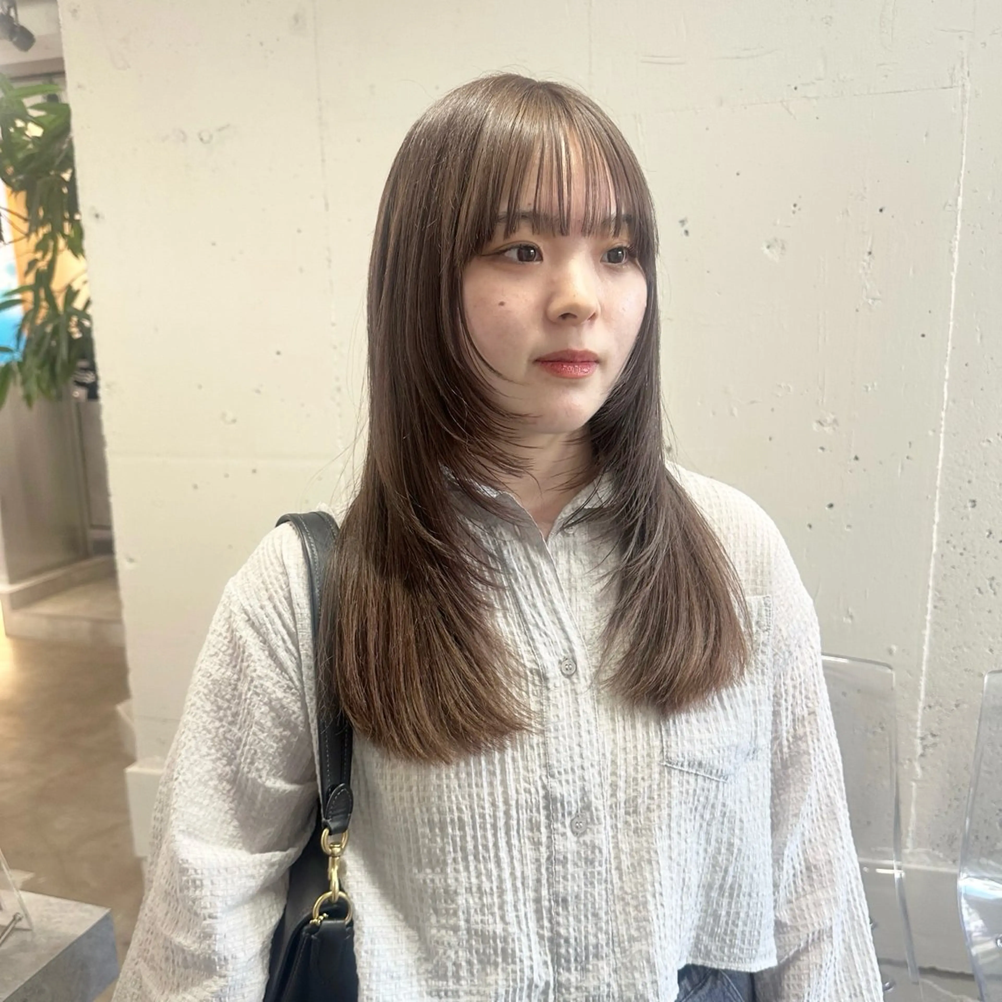 ロング ハッシュカット🎀 レイヤーカットのヘアスタイル