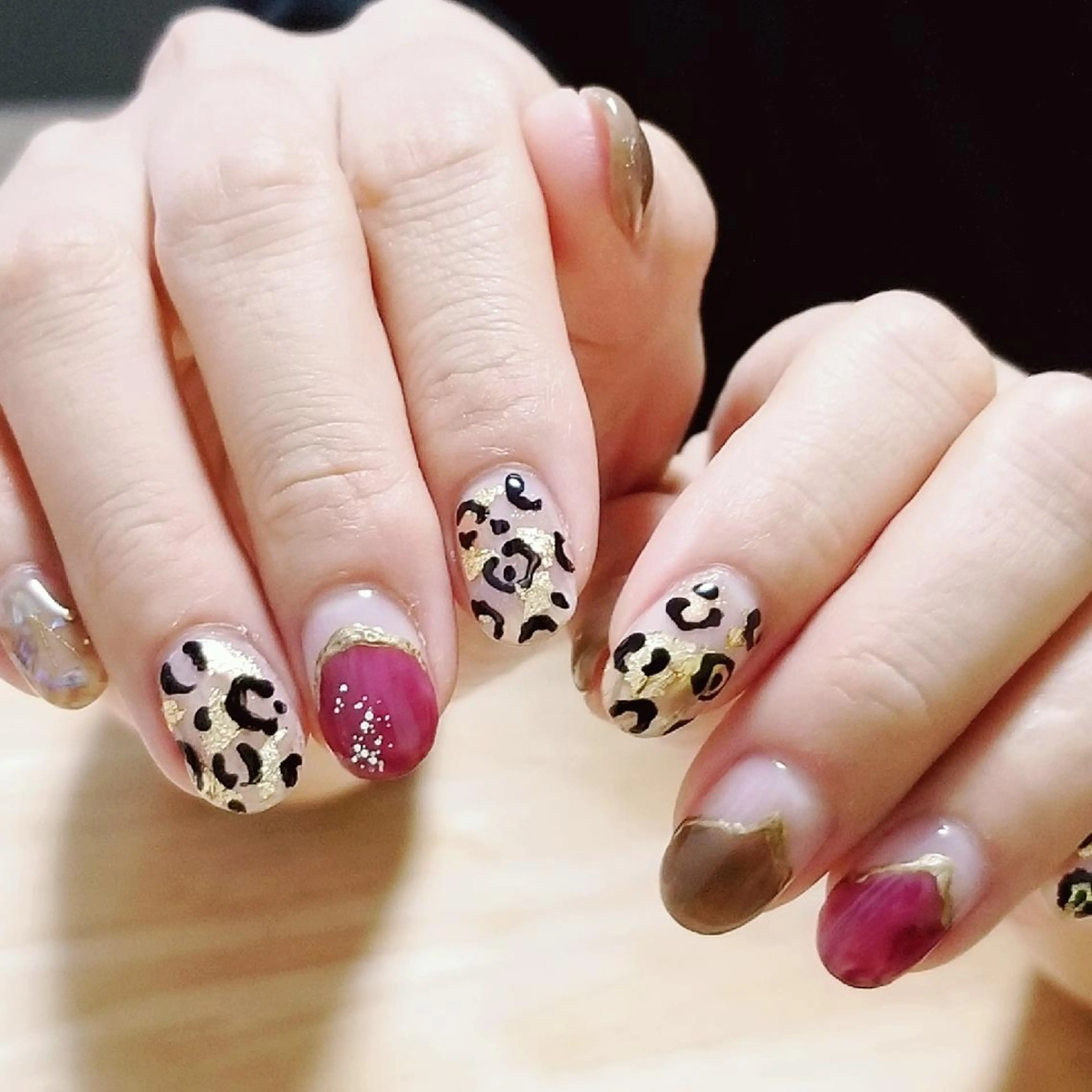 ネイル アニマル柄 クリアネイル trees_ nailのネイルデザイン