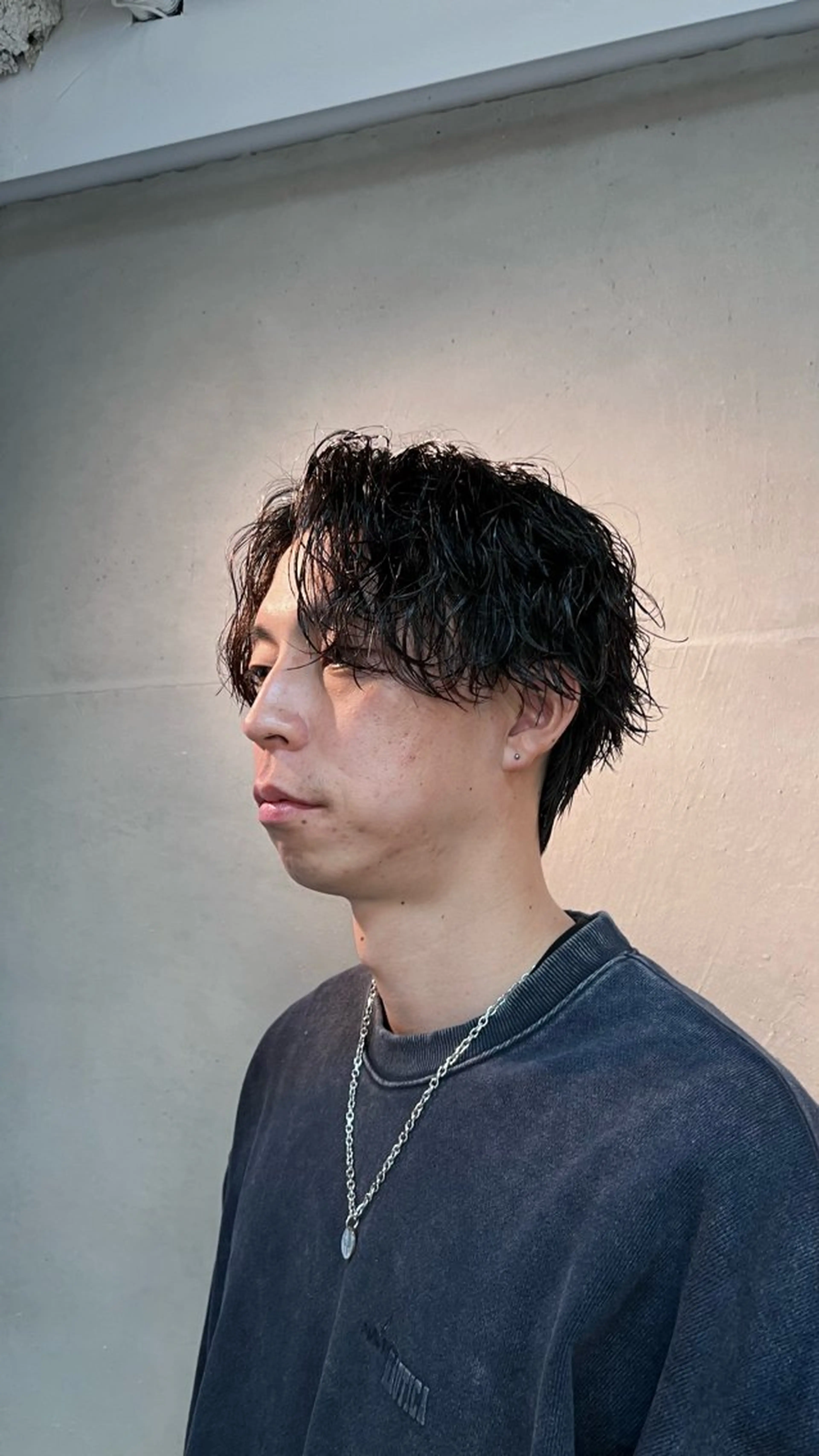 ショート パーマ メンズ センターパート メンズパーマ 波巻きパーマ 💥メンズパーマ /表参道/モント💥のヘアスタイル