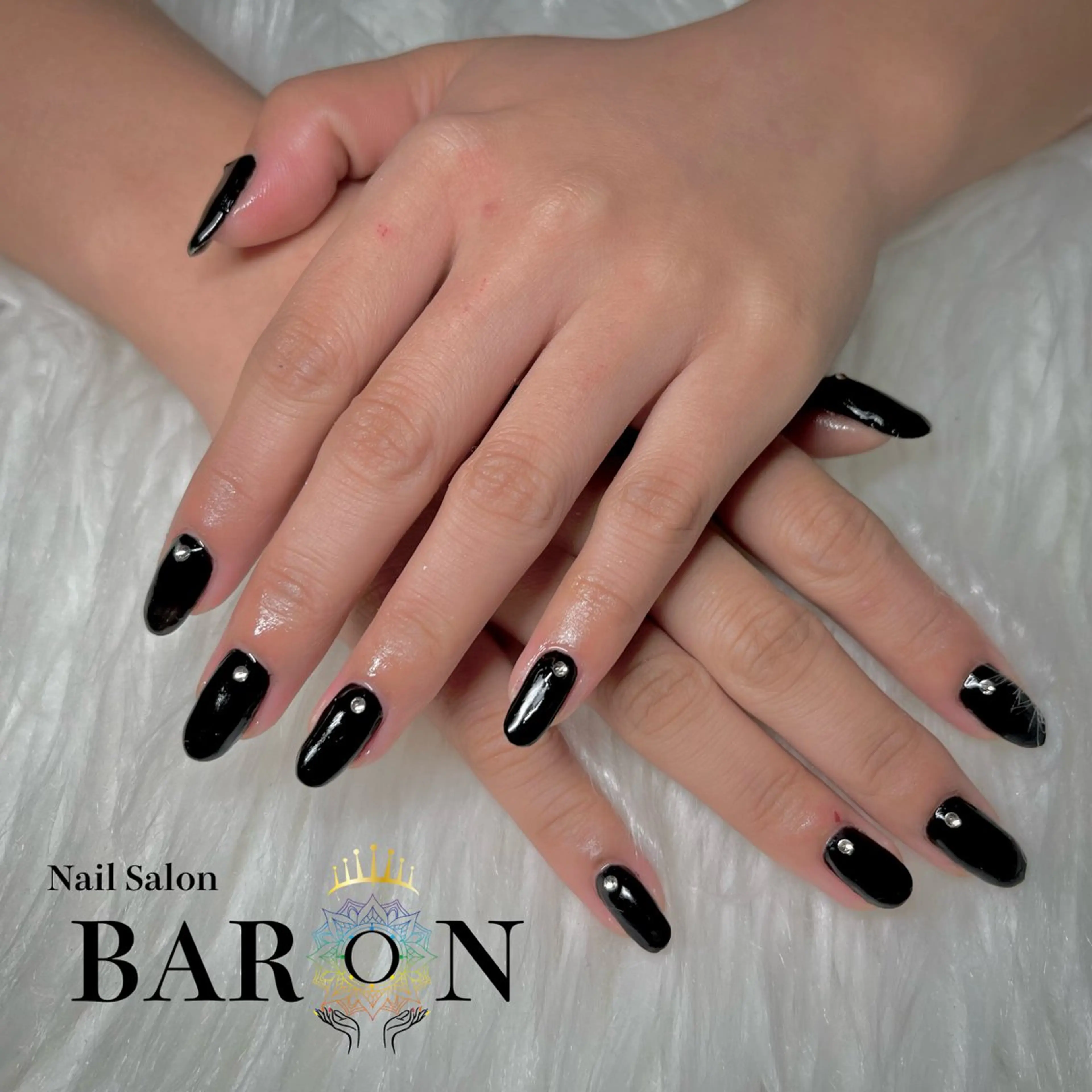 ネイル ストーンネイル ハンドネイル ☆SAKI☆ BARON 店長のネイルデザイン