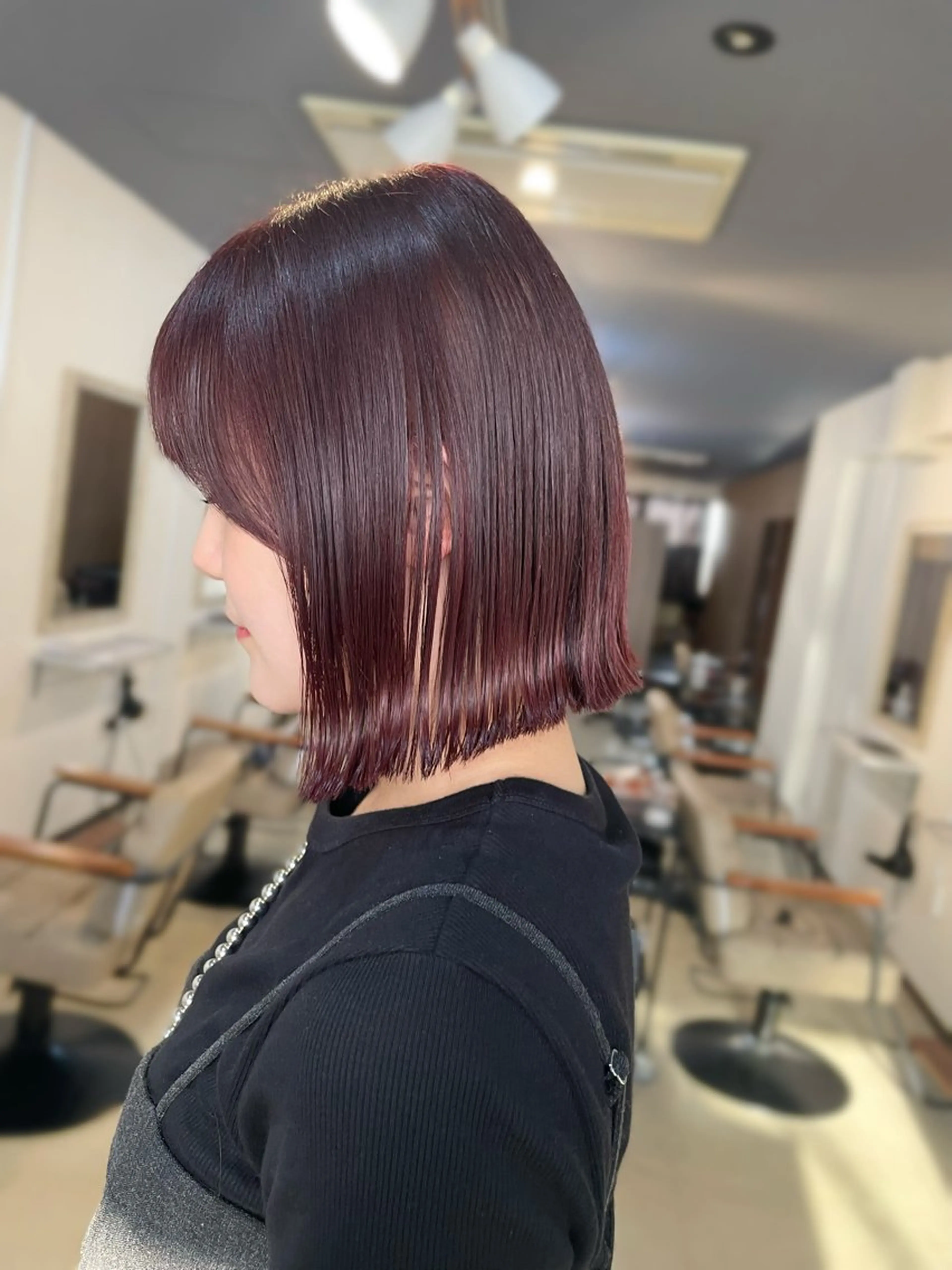 カラー ブリーチ ブリーチなしカラー レッドカラー ヘアカラー sherry/R 三川町　川口真里奈のヘアスタイル