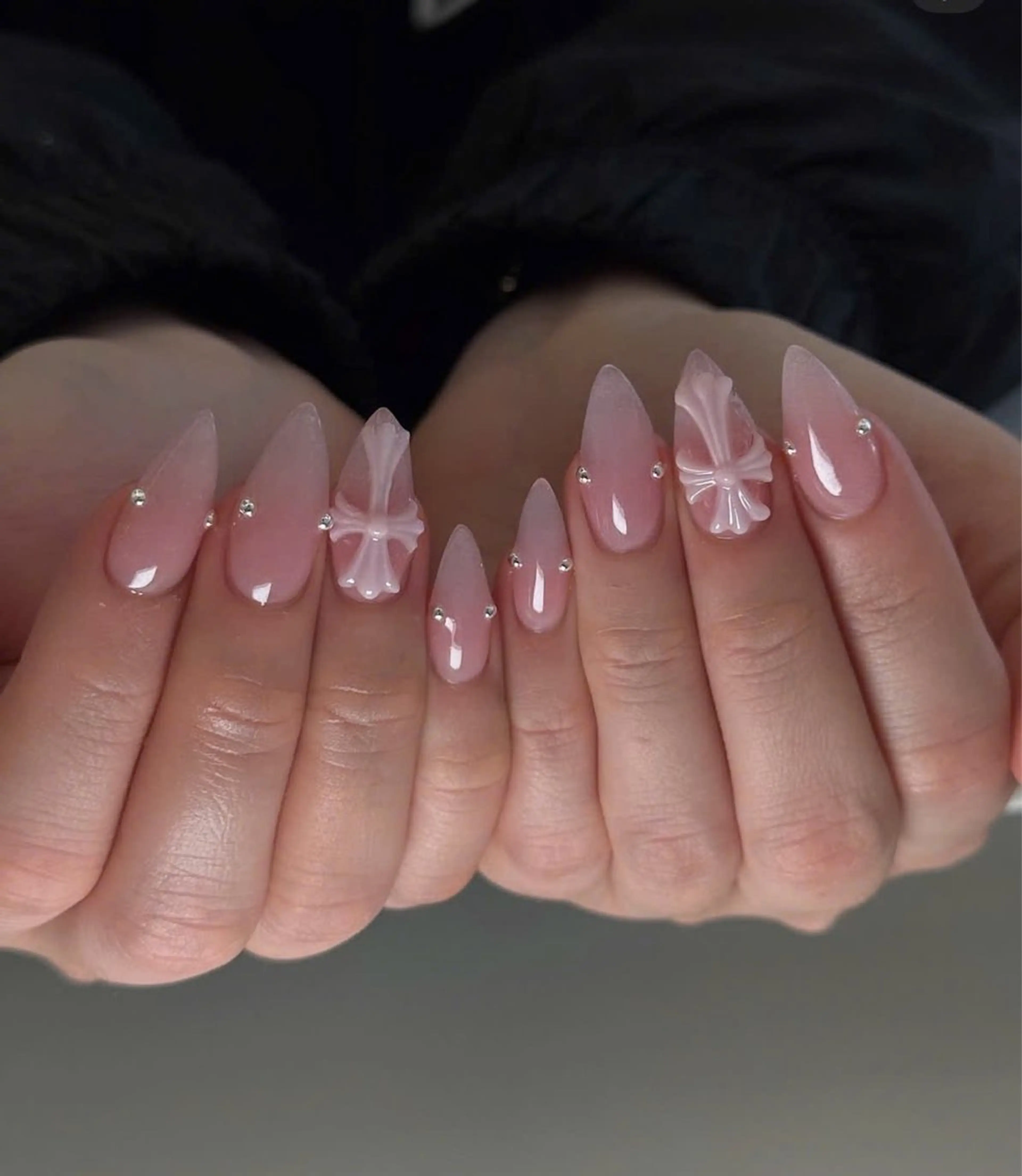 ネイル フレンチネイル キラキラネイル ミラーネイル シンプルネイル 春ネイル rina nailのネイルデザイン