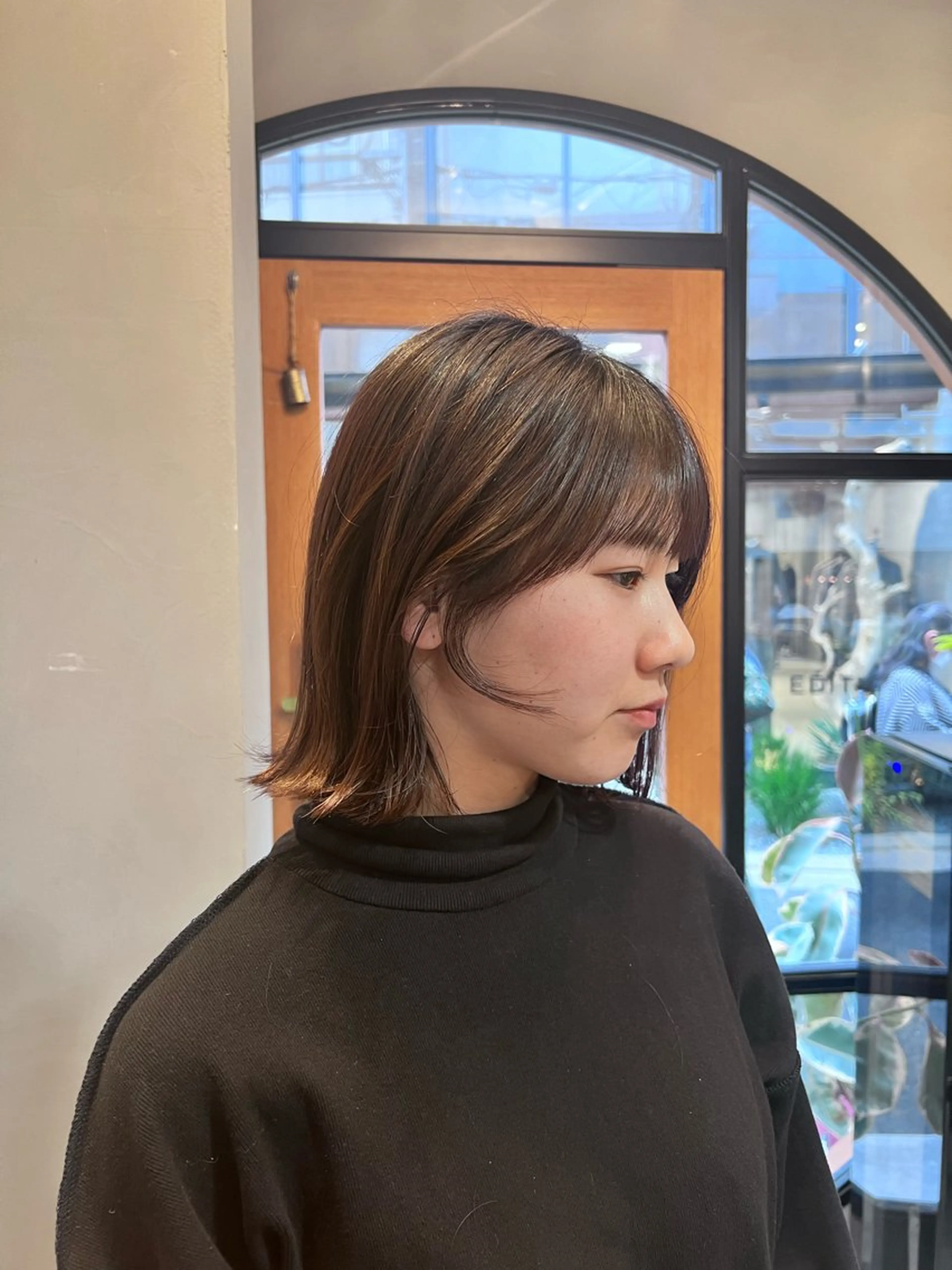 ショート カラー 切りっぱなしボブ ボブ 神戸ボブ✂️ ioe三宮/田 伸佳のヘアスタイル