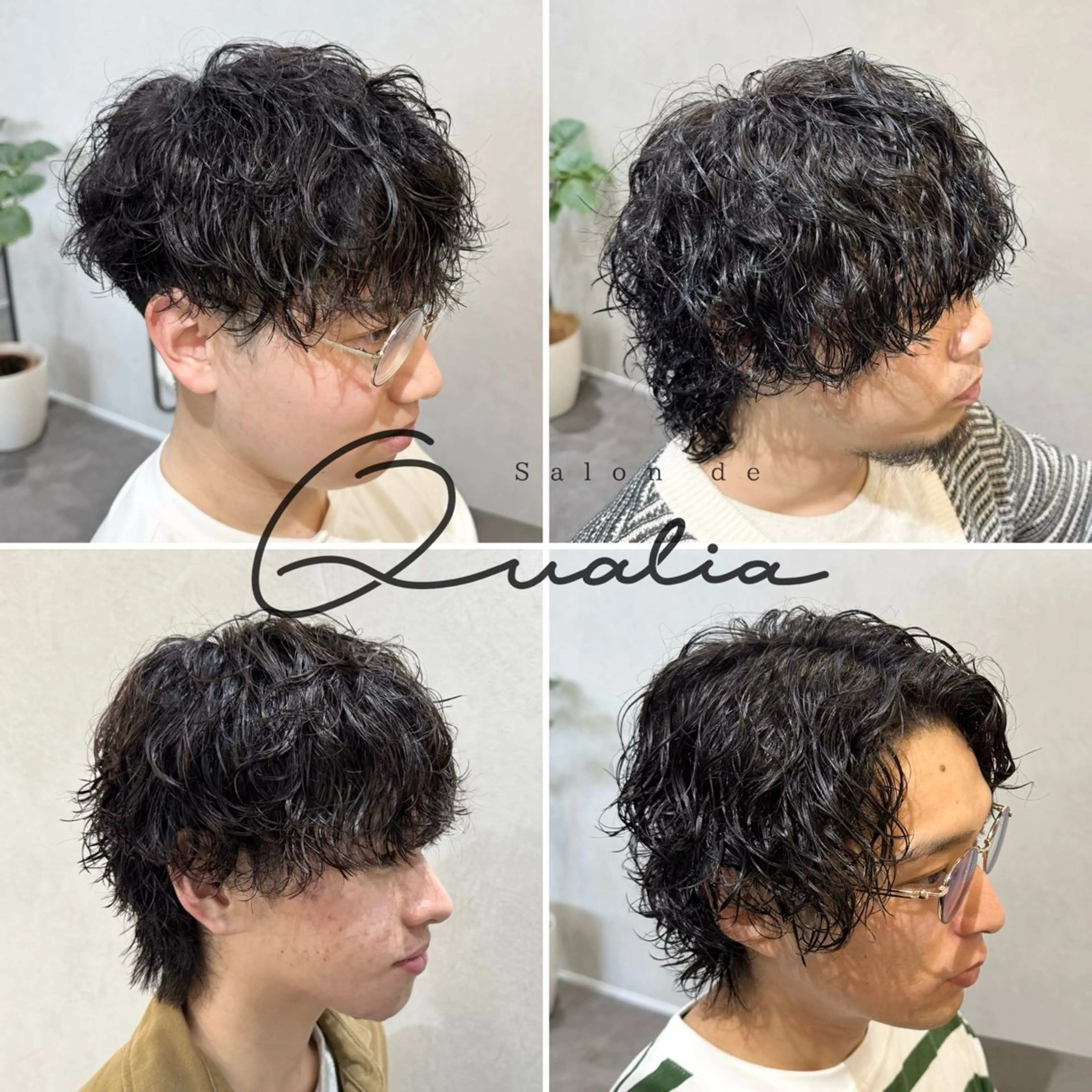 パーマ メンズ カット パーマ Salon de Qualia(サロンドクオリア)所属・ハイトーン/外国人風 カラー/メンズパーマのヘアスタイル