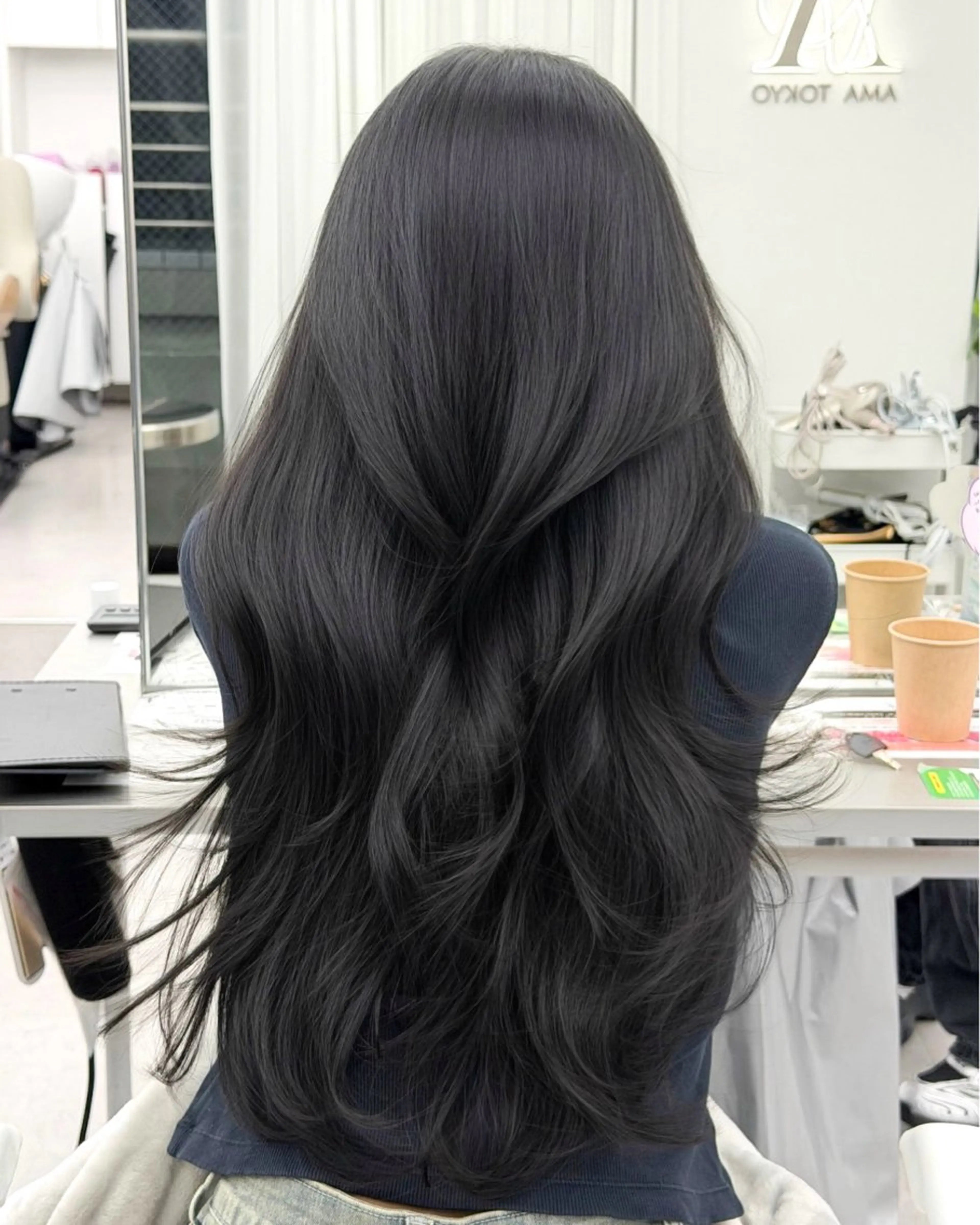 ロング カラー カット ヘアカラー トリートメント 韓国ヘア　紗希 🦋のヘアスタイル