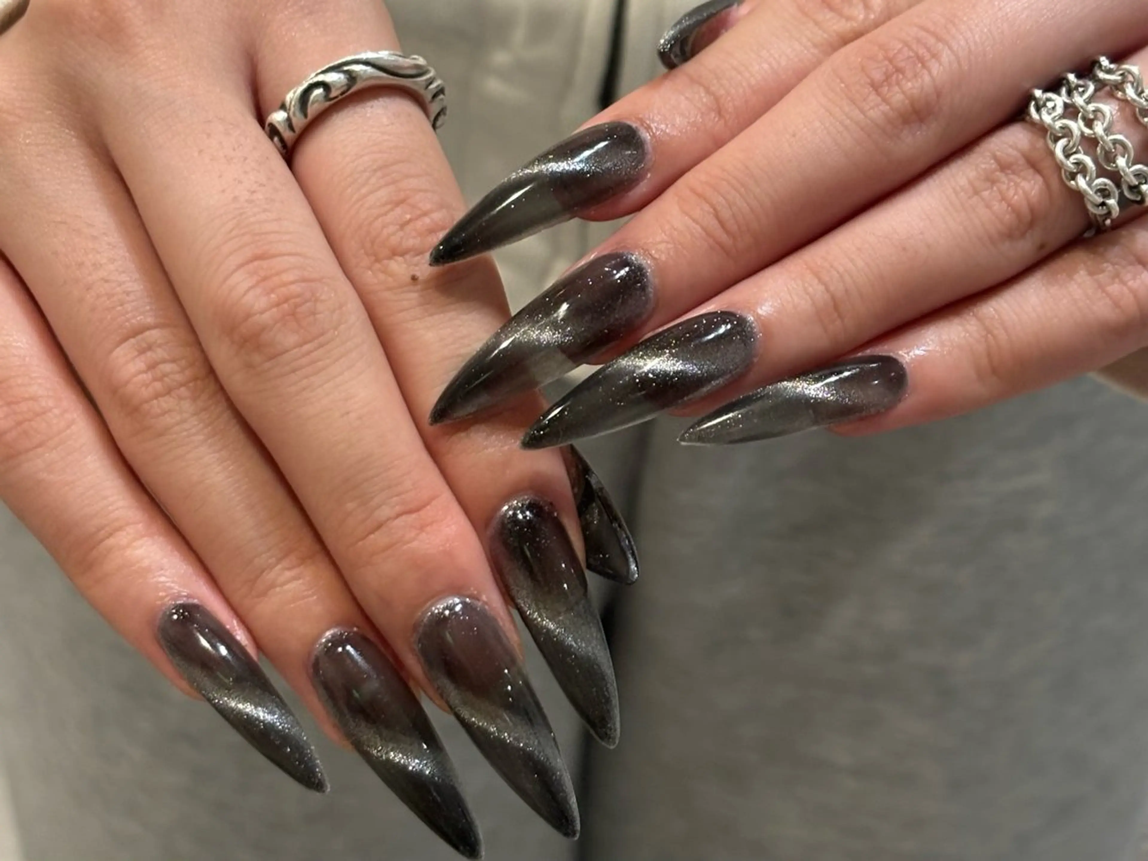 ロング 0203ムニムサン 💙Honokaのネイルデザイン