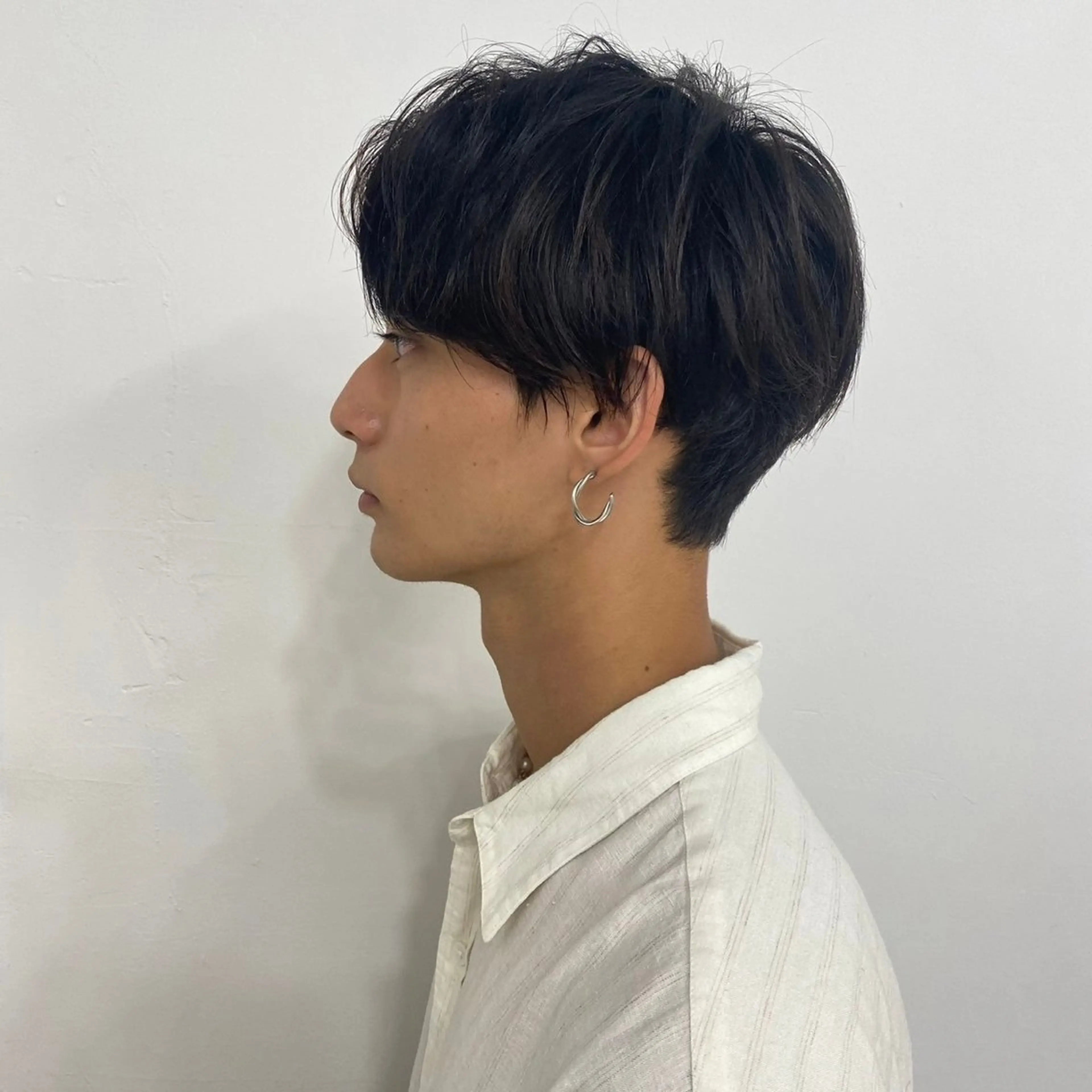 パーマ メンズ パーマ Farbe所属・顔まわりレイヤー 透明感カラー🩵🩵のヘアスタイル