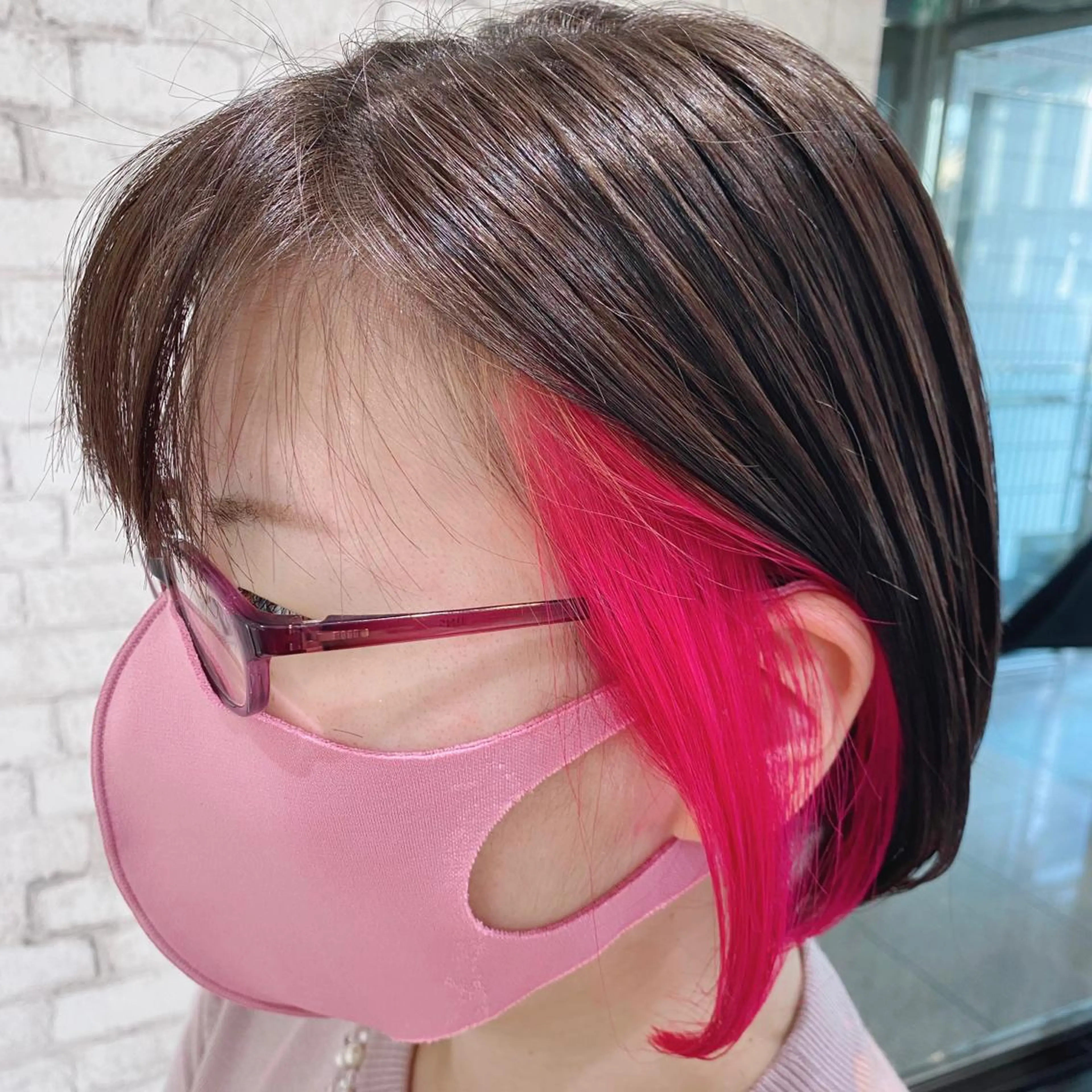 ミディアム カラー ヘアアレンジ ブリーチなし艶カラー 東家のヘアスタイル