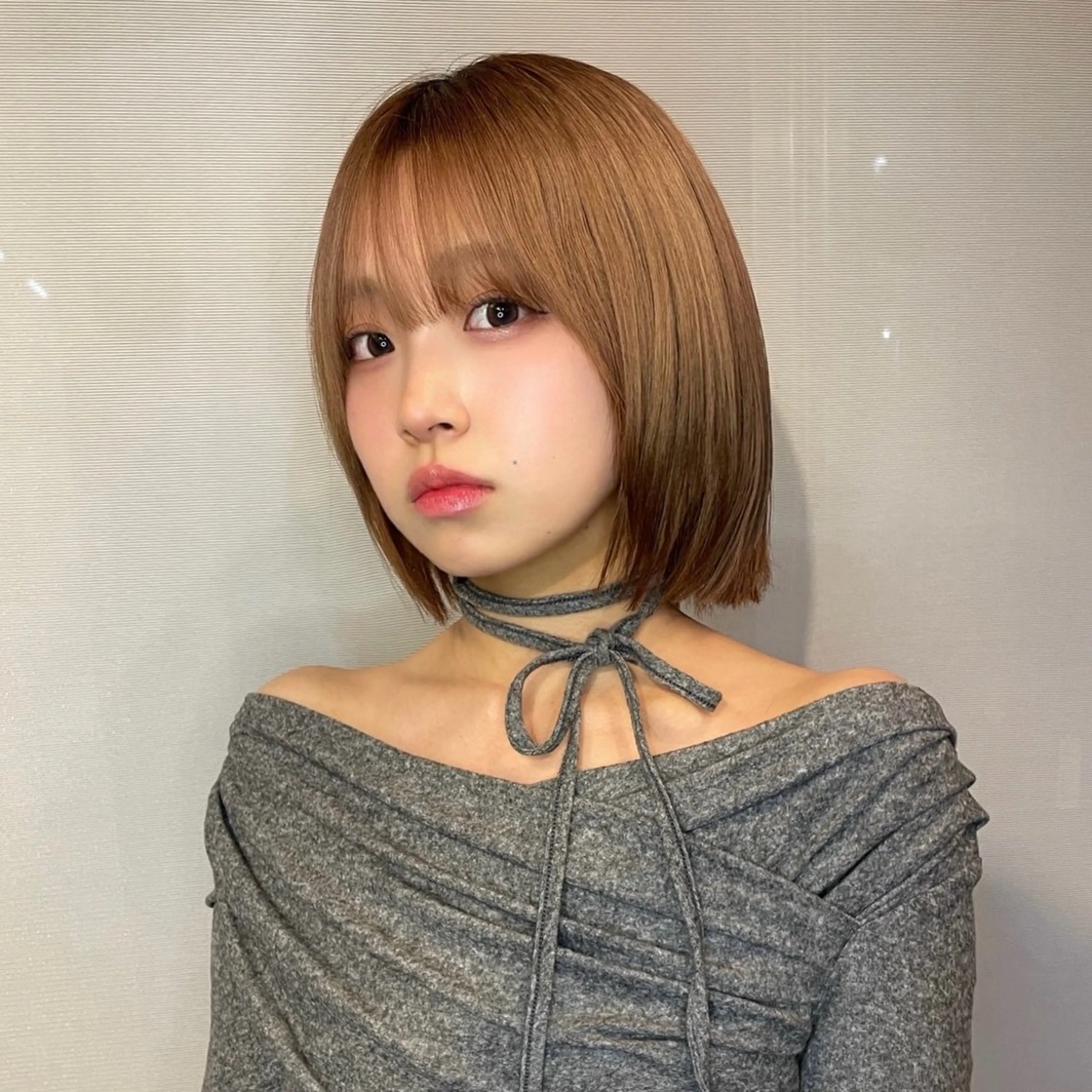 ショート カラー ボブレイヤー ブラウンカラー ボブ レイヤーカット カット edge所属・似合わせカット/ イシダシュウのヘアスタイル