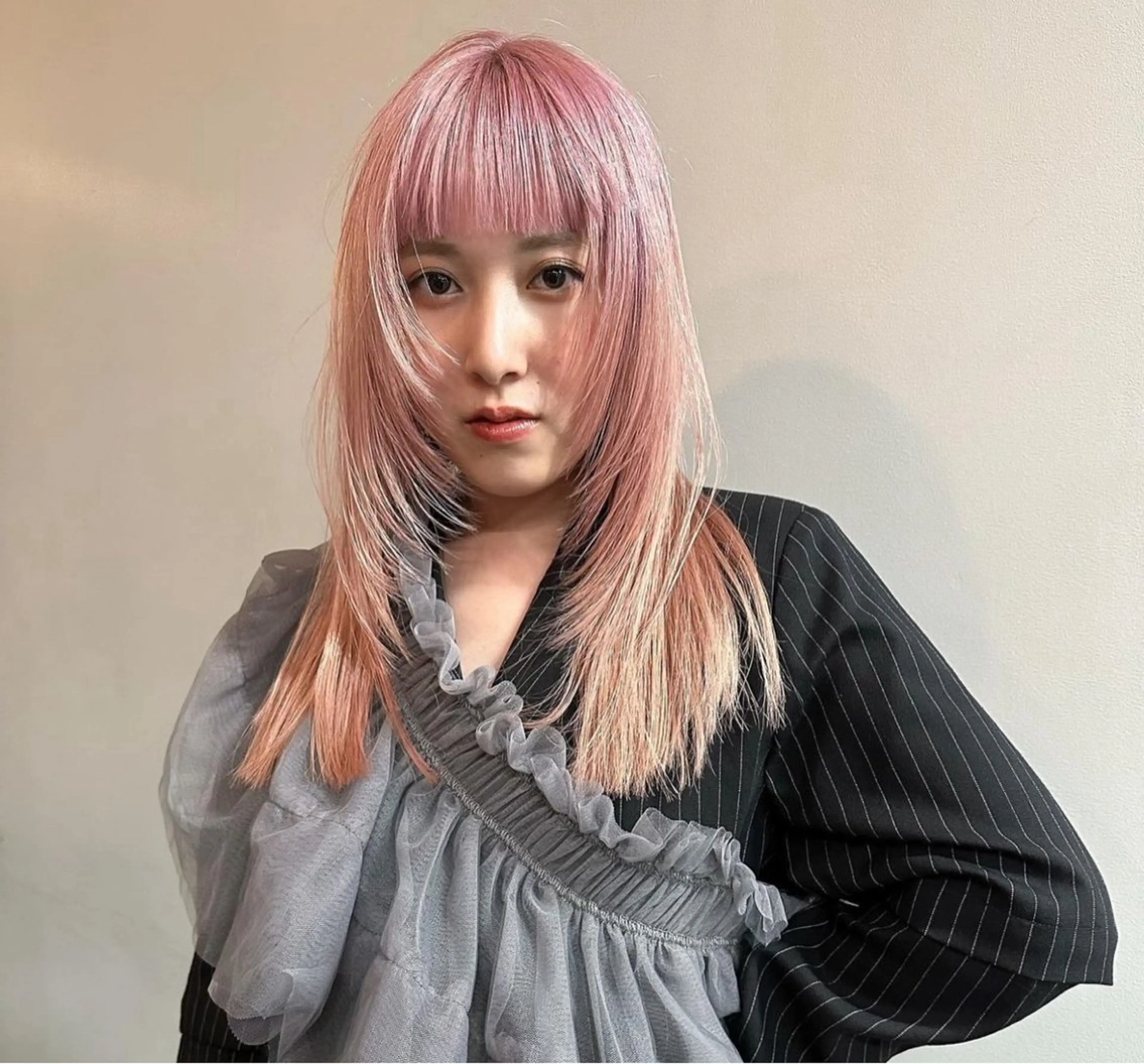 ロング デザインカット 顔まわりレイヤー レイヤーカット ボブ/顔周りレイヤー 似合わせcut🪽のヘアスタイル