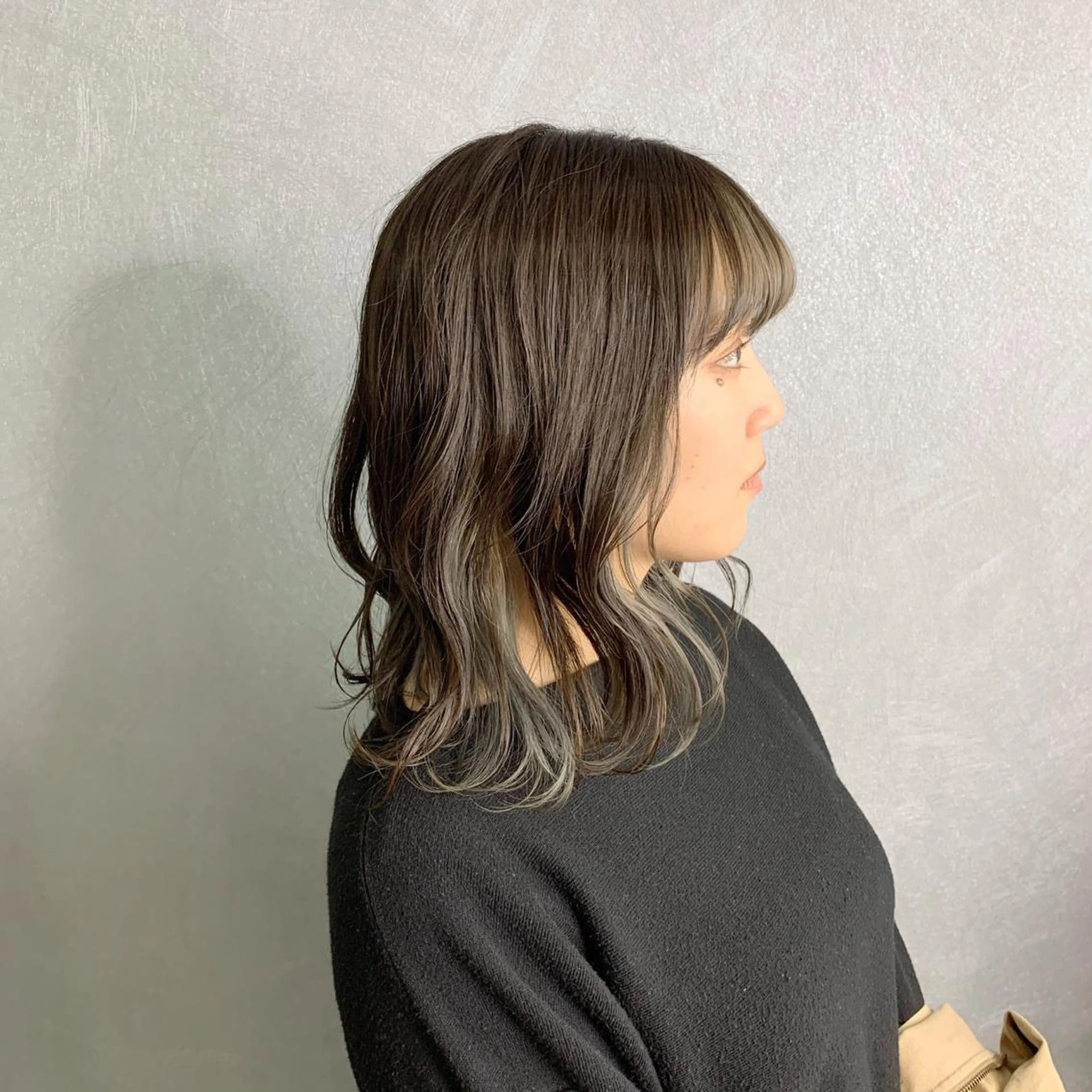 セミロング カラー ヘアアレンジ ヘアカラー トリートメント 江藤 星史のヘアスタイル