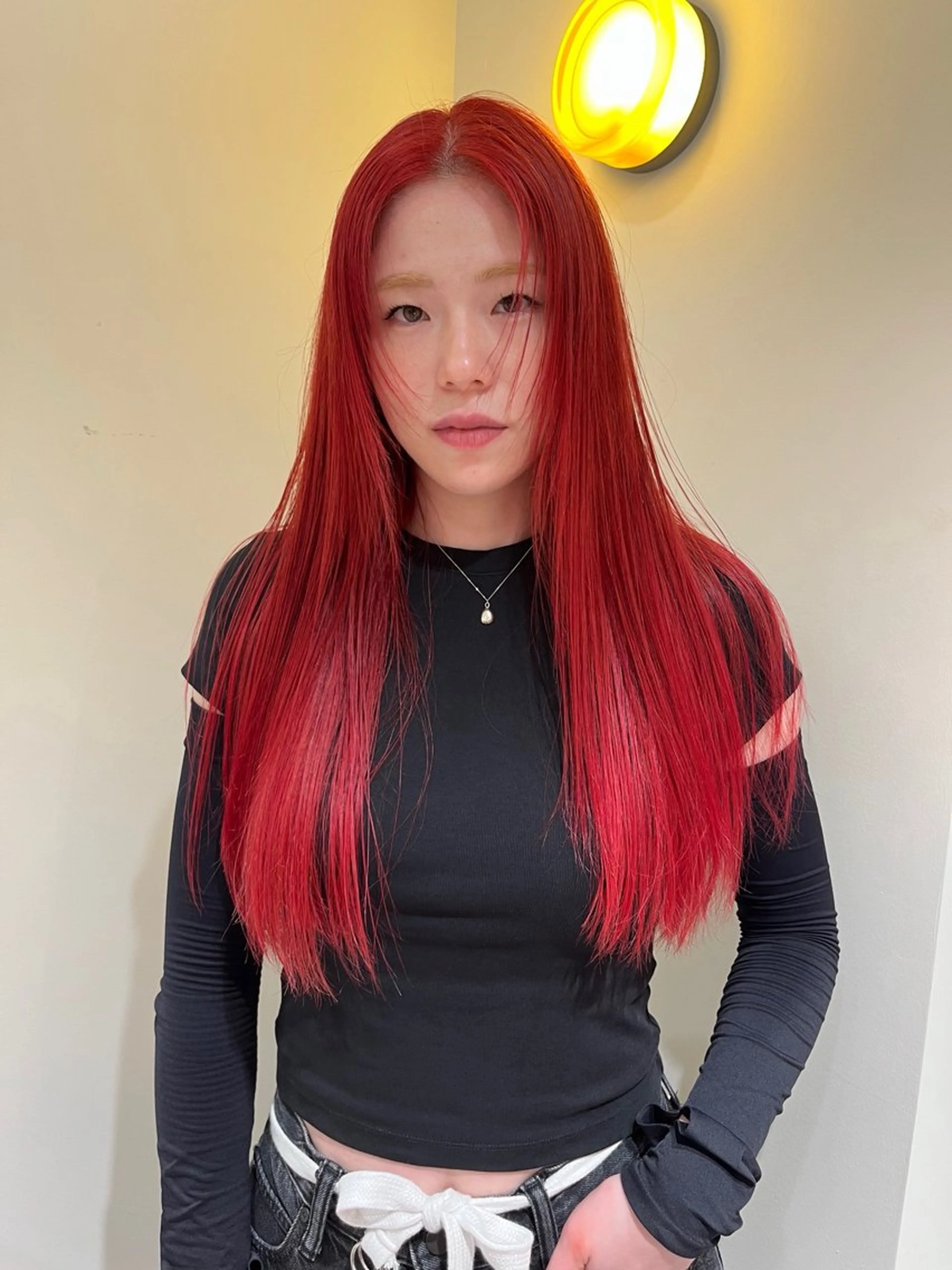 ロング カラー レッドカラー ヘアセット🎀パーマ Tsubasaのヘアスタイル