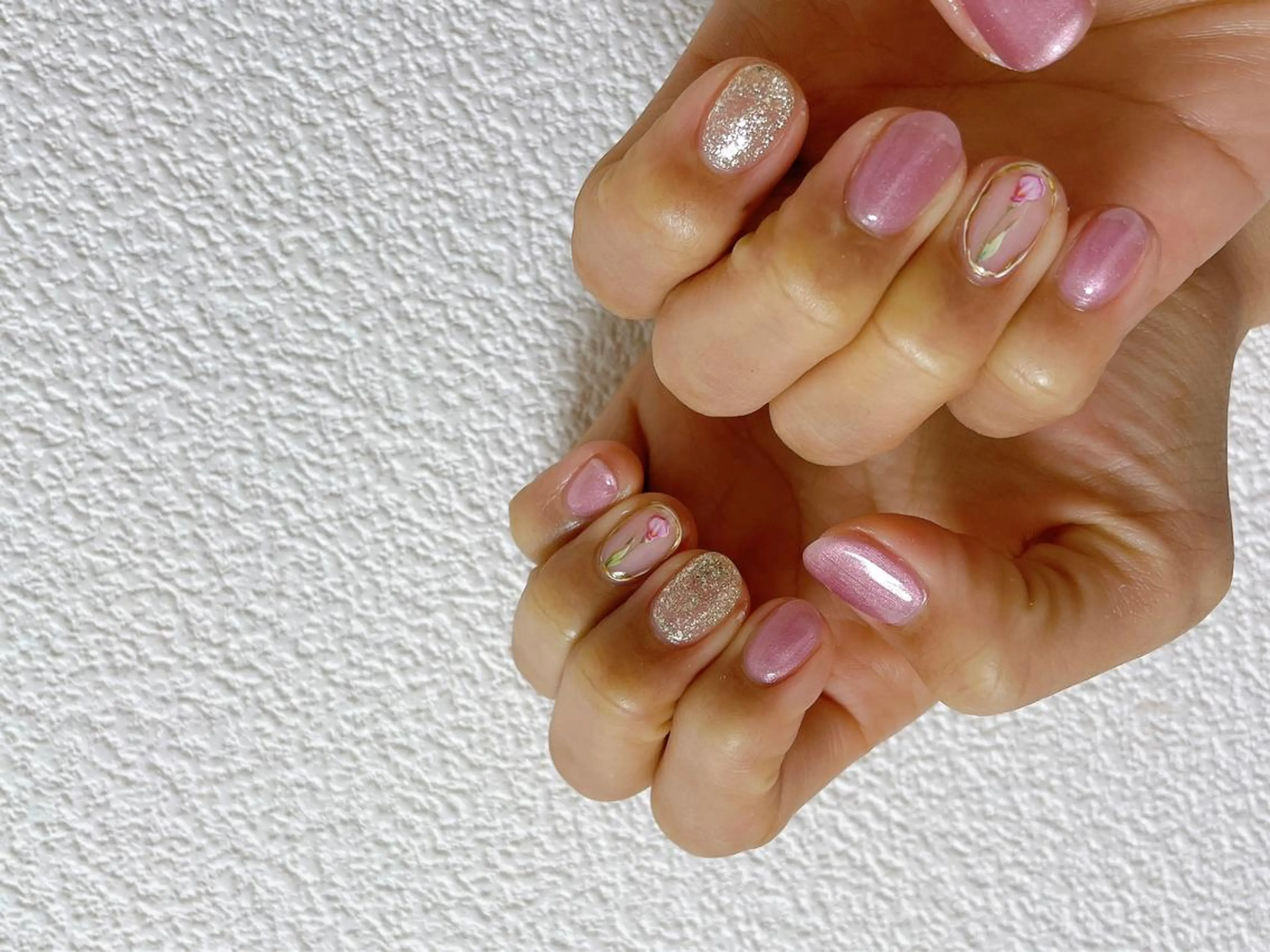 ネイル オーロラネイル フラワーネイル フットネイル フレンチネイル ジェルネイル mogunail &blowのネイルデザイン