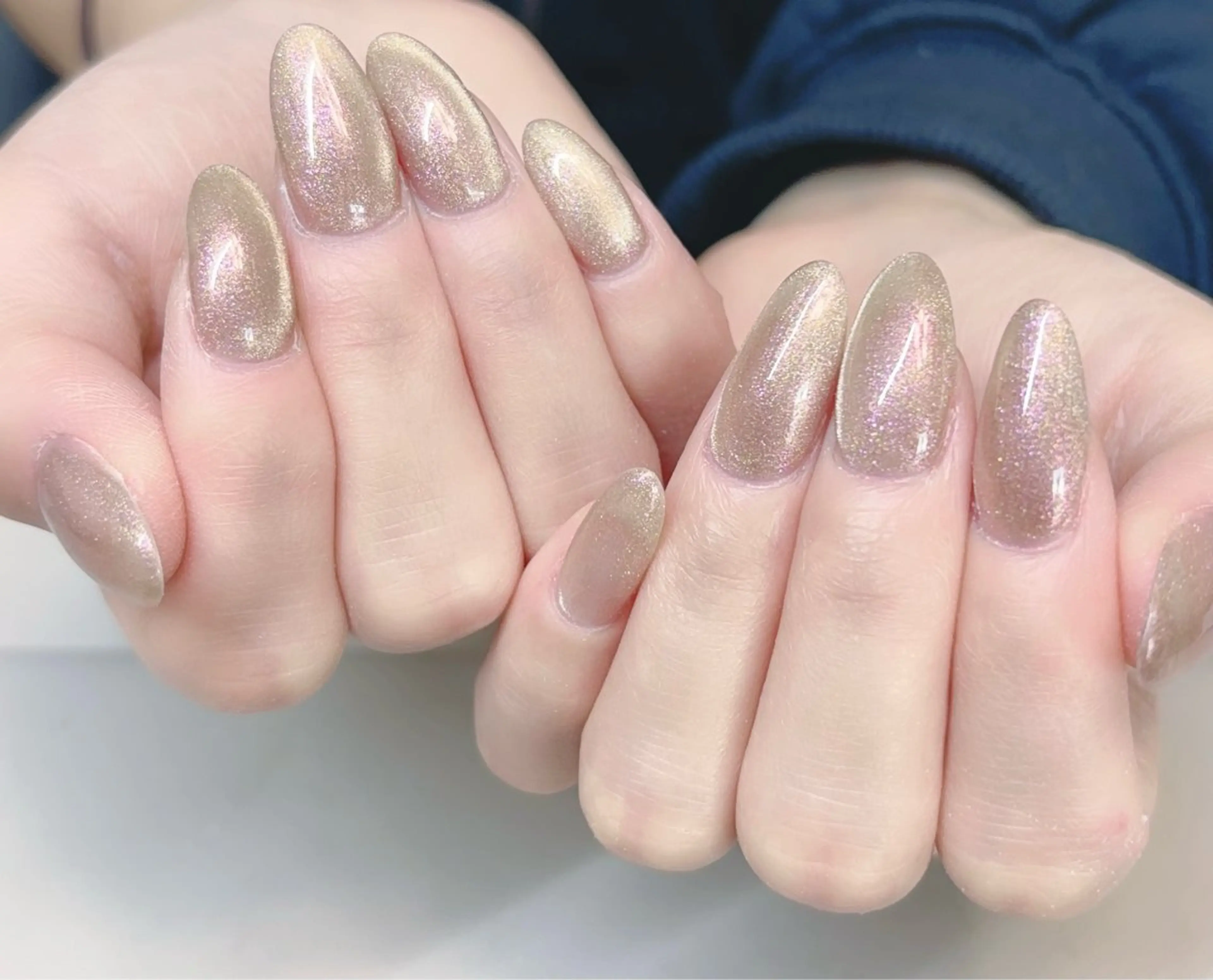 ネイル アートネイル オーロラネイル ジェルネイル ガーリー キラキラネイル ハンドネイル Rika Nail salon 1のネイルデザイン