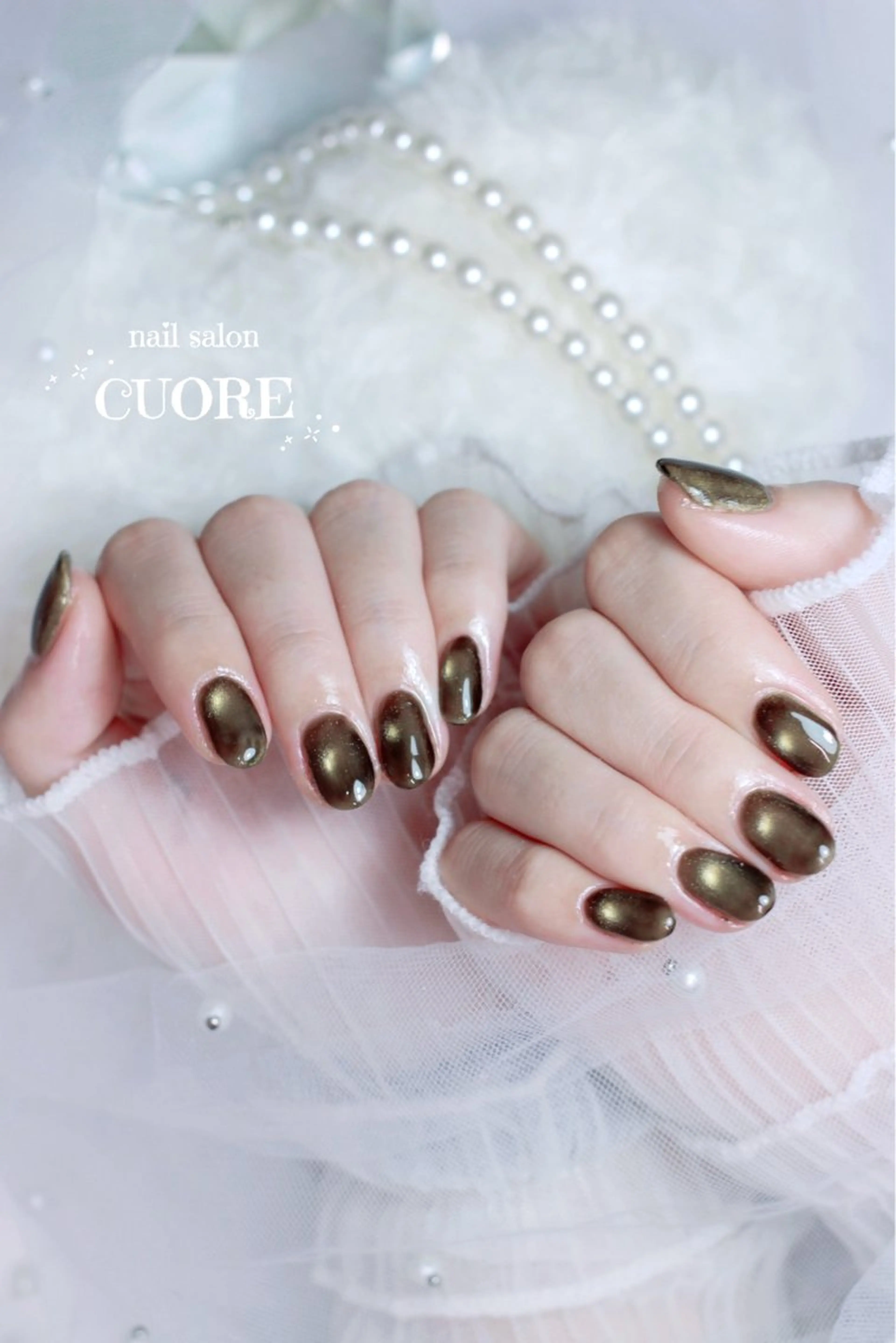 ネイル マグネットネイル ワンカラーネイル シンプルネイル ハンドネイル nail salon CUOREのネイルデザイン