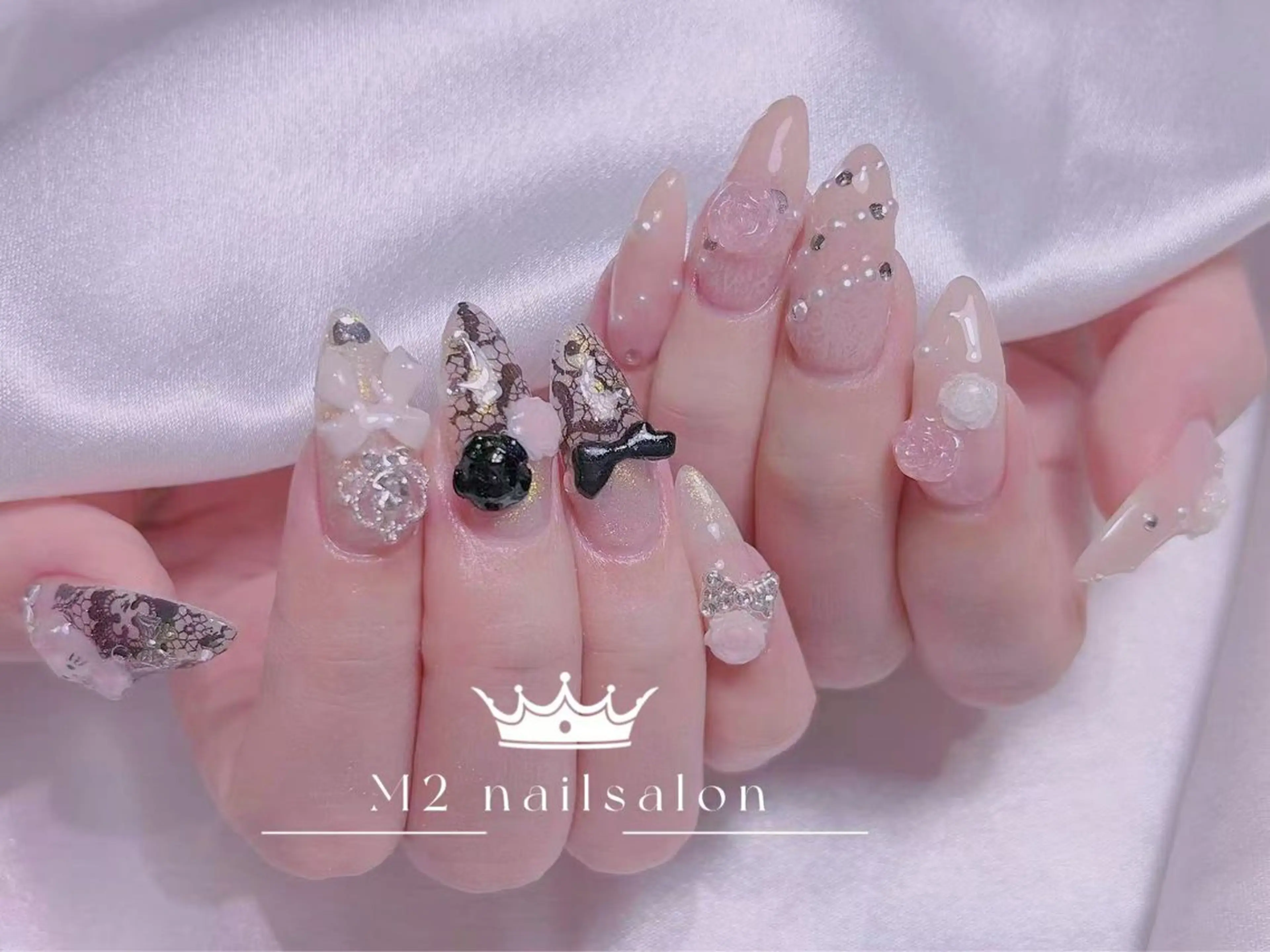 ネイル 成人式 ジェルネイル マグネットネイル パラジェル ワンホンネイル ハンドネイル M2 せいのネイルデザイン