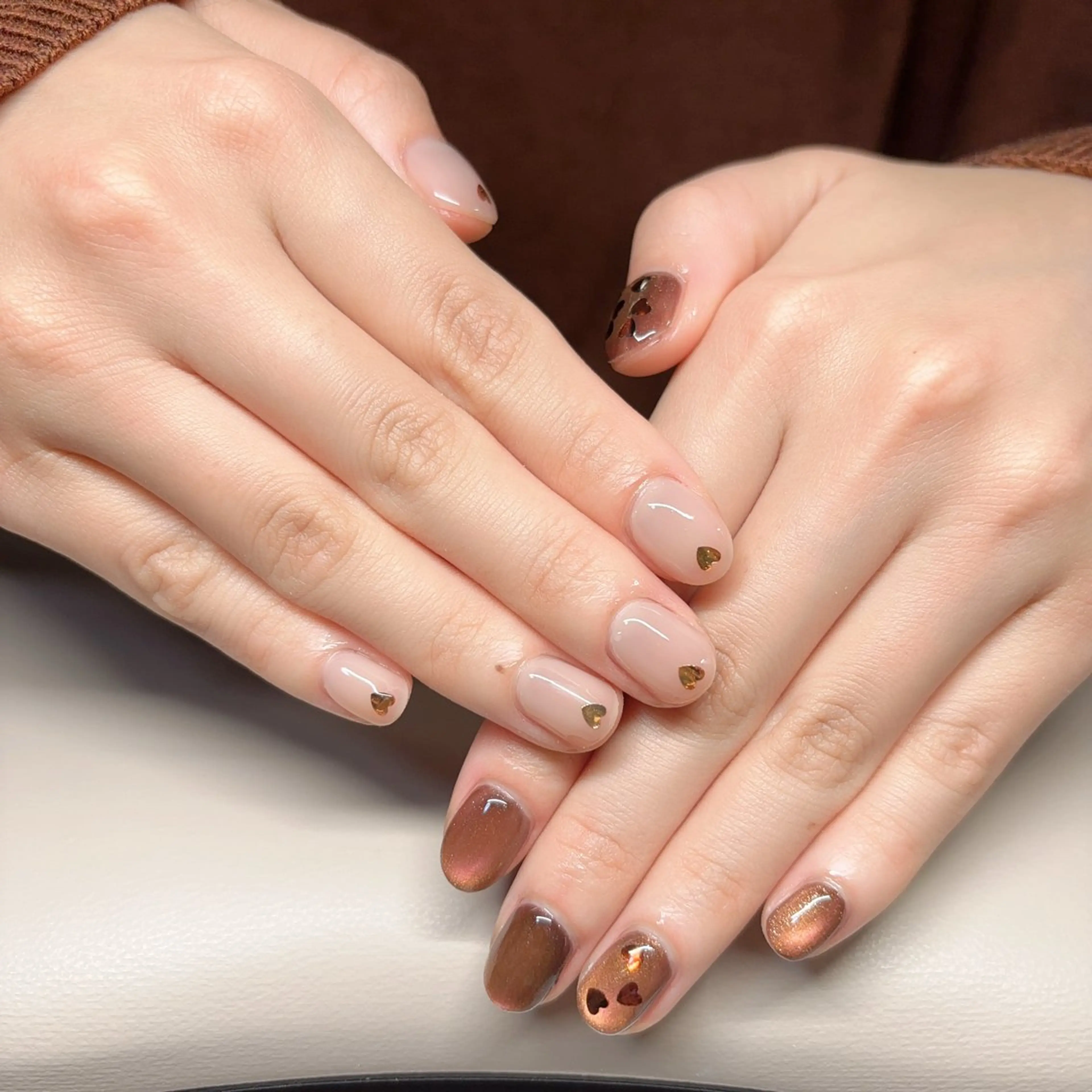 ネイル ハート 冬ネイル ハンドネイル 33 nail salon 徳山里美のネイルデザイン