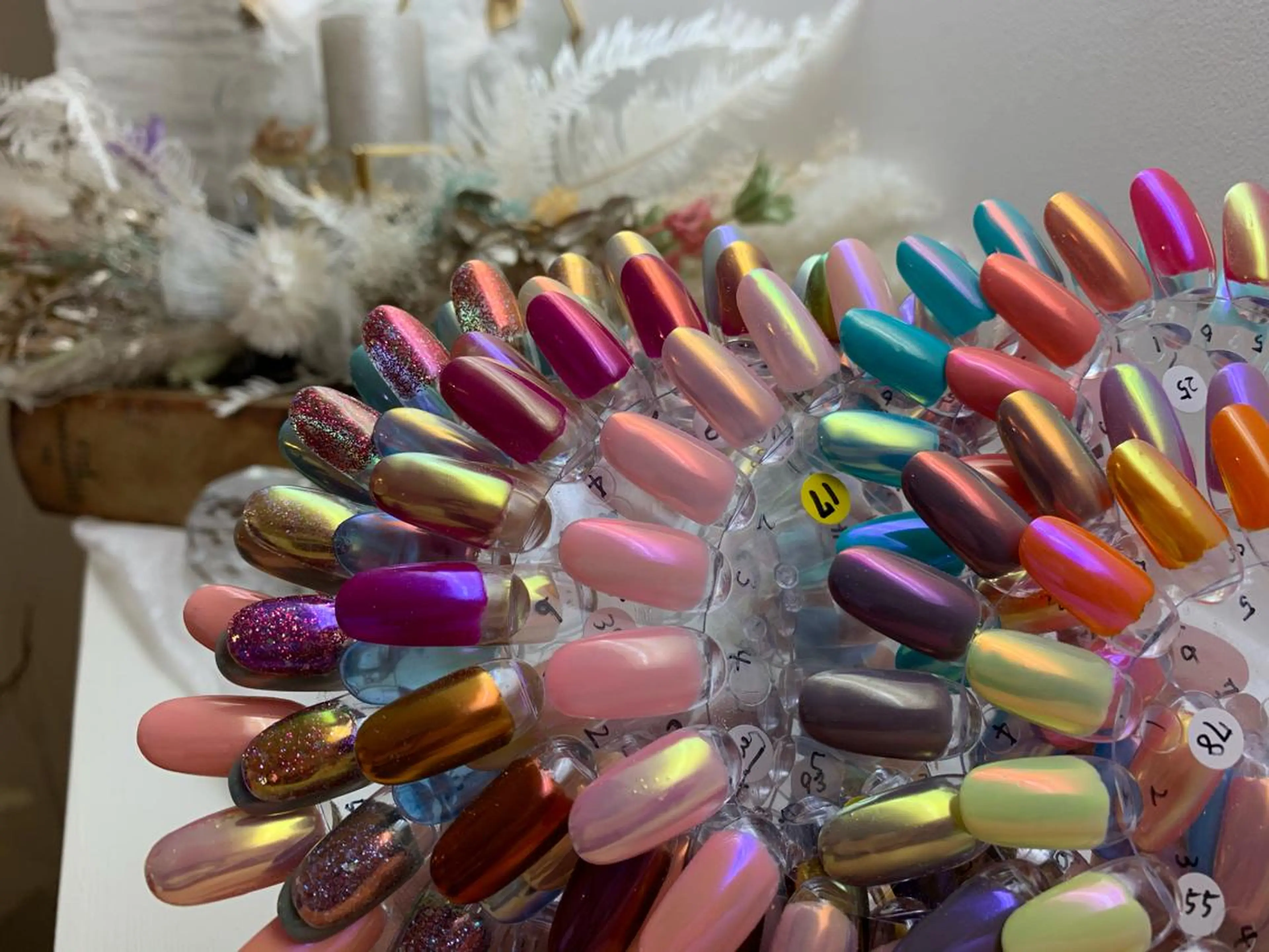 クリスタルシュガーシンプルコース(サテンパウダーを使ったジェルネイル)の写真