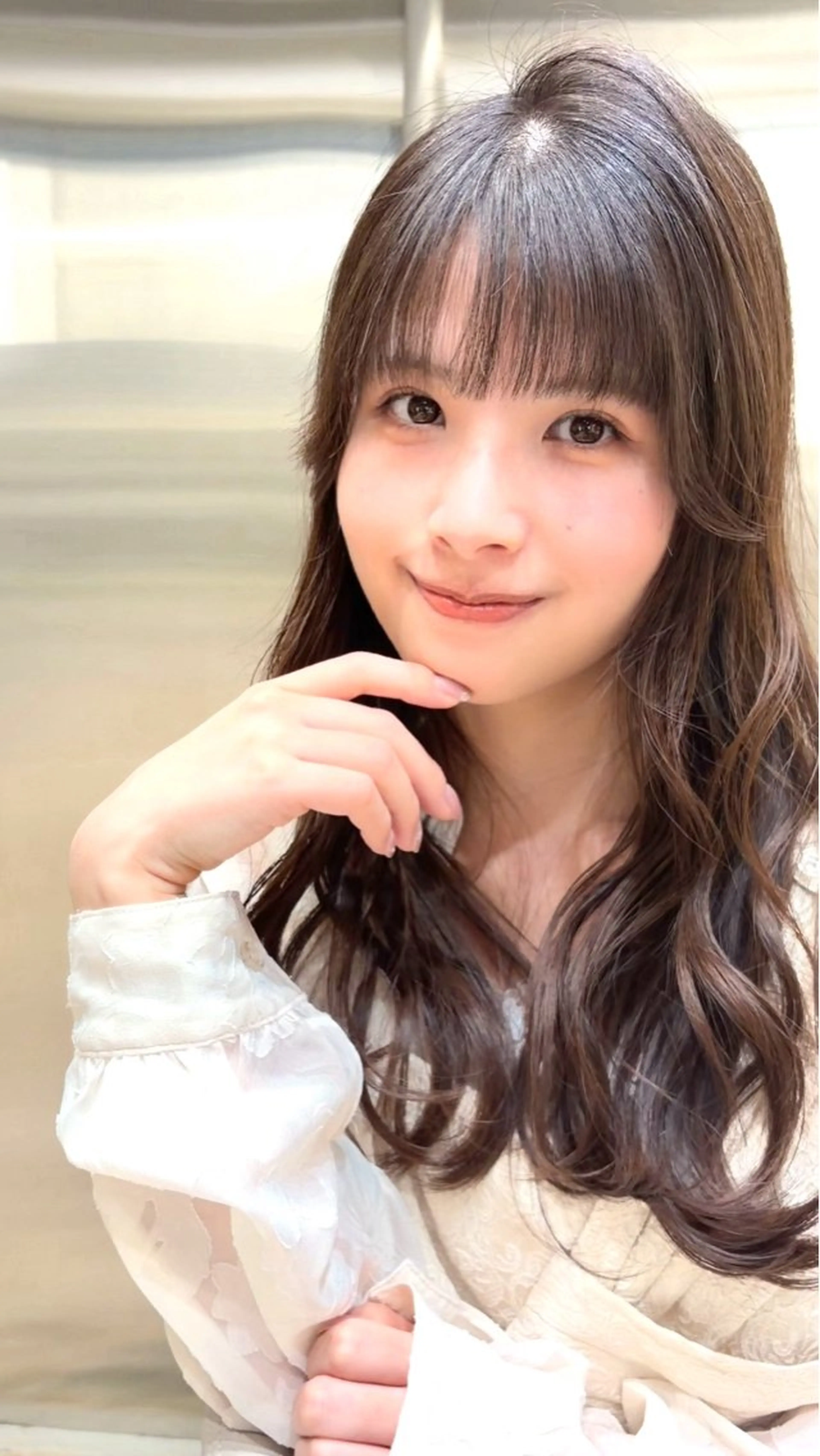 ミディアム カット ヘアカラー 前髪・顔周りカット☆ あらいみゆのヘアスタイル