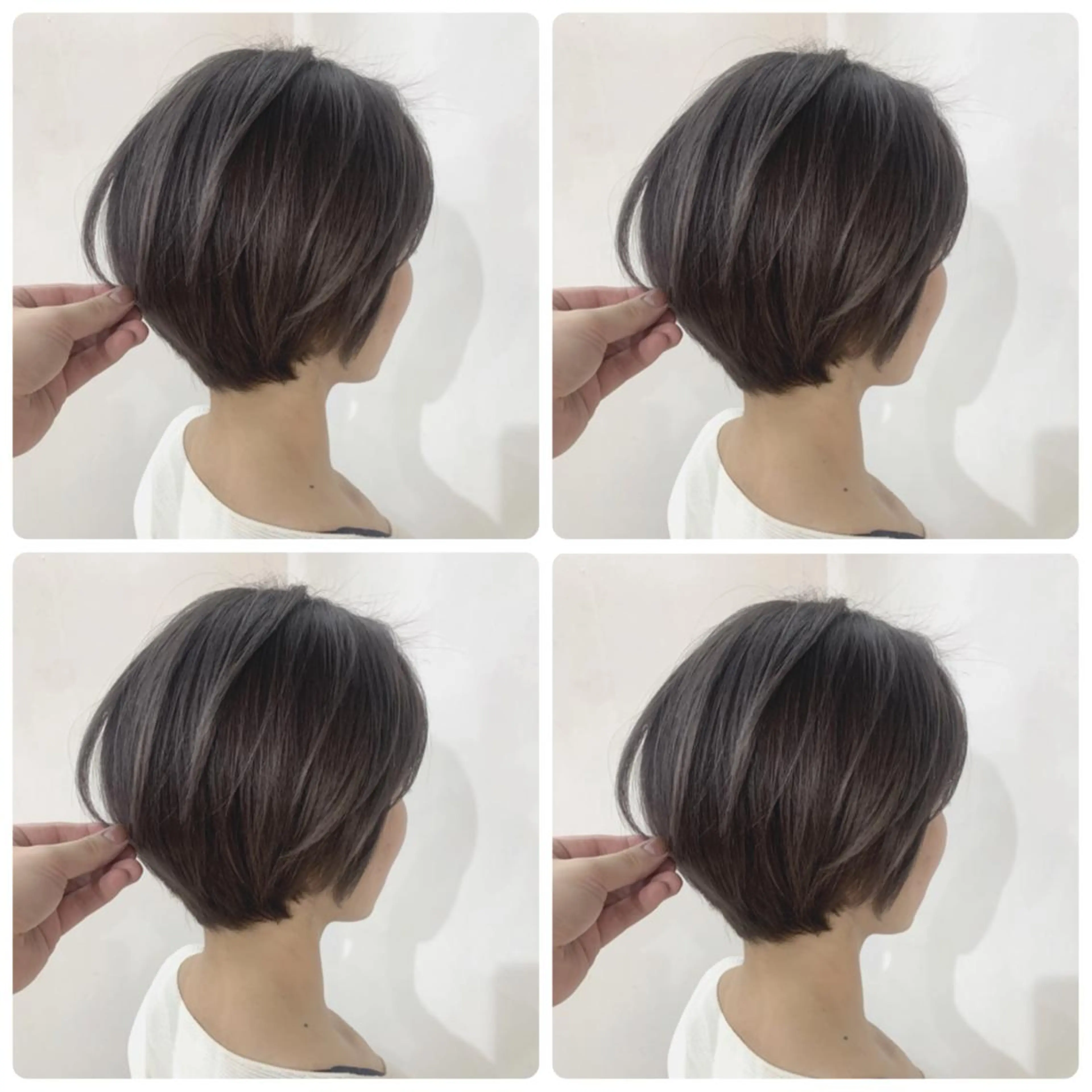 ショート ヘアカラー トリートメント 京都大人女性ショート 徒歩1分/秋山のヘアスタイル