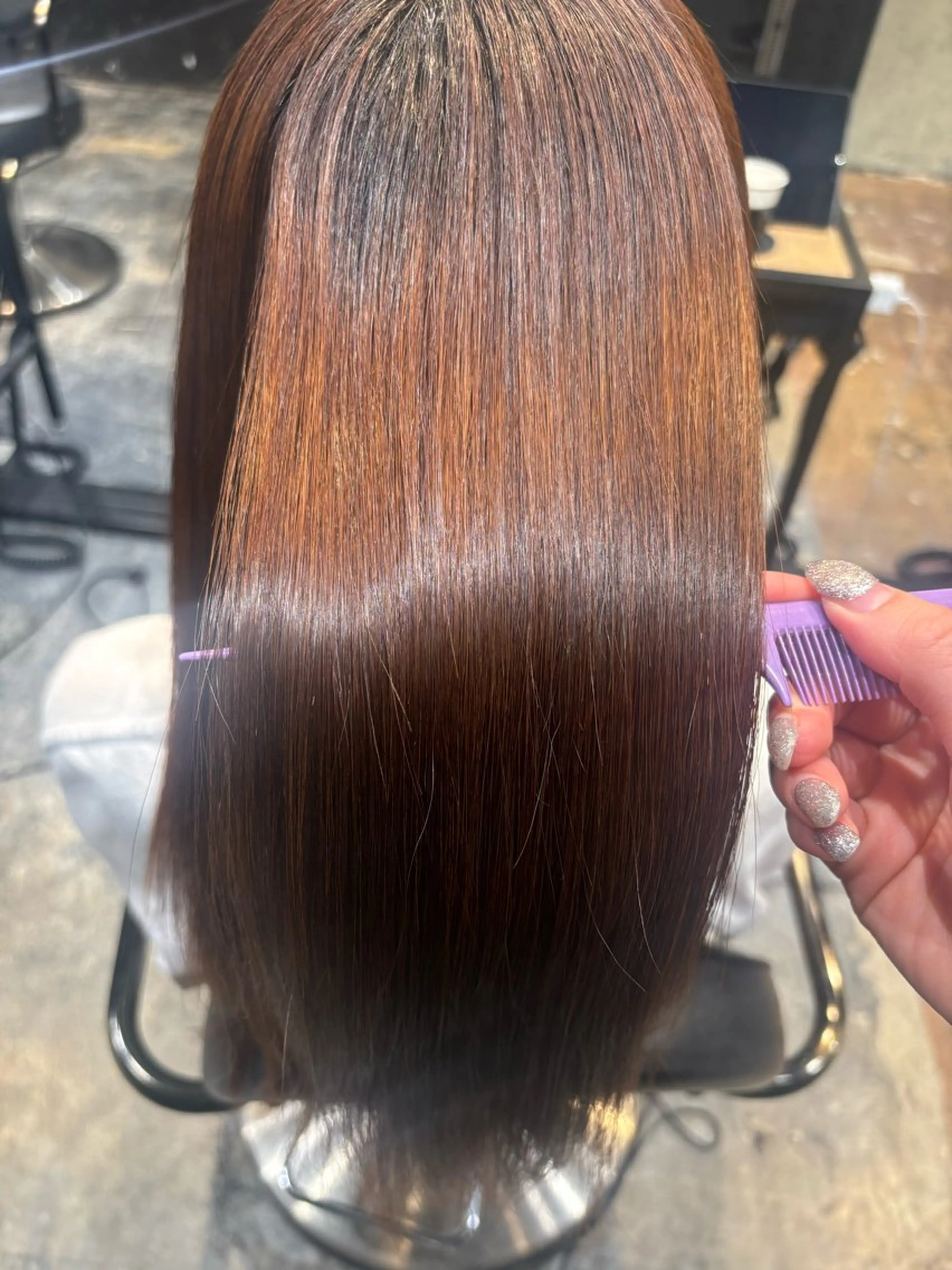 ロング 縮毛矯正 トリートメント 透明感カラー/ 矯正/まな⭐️のヘアスタイル