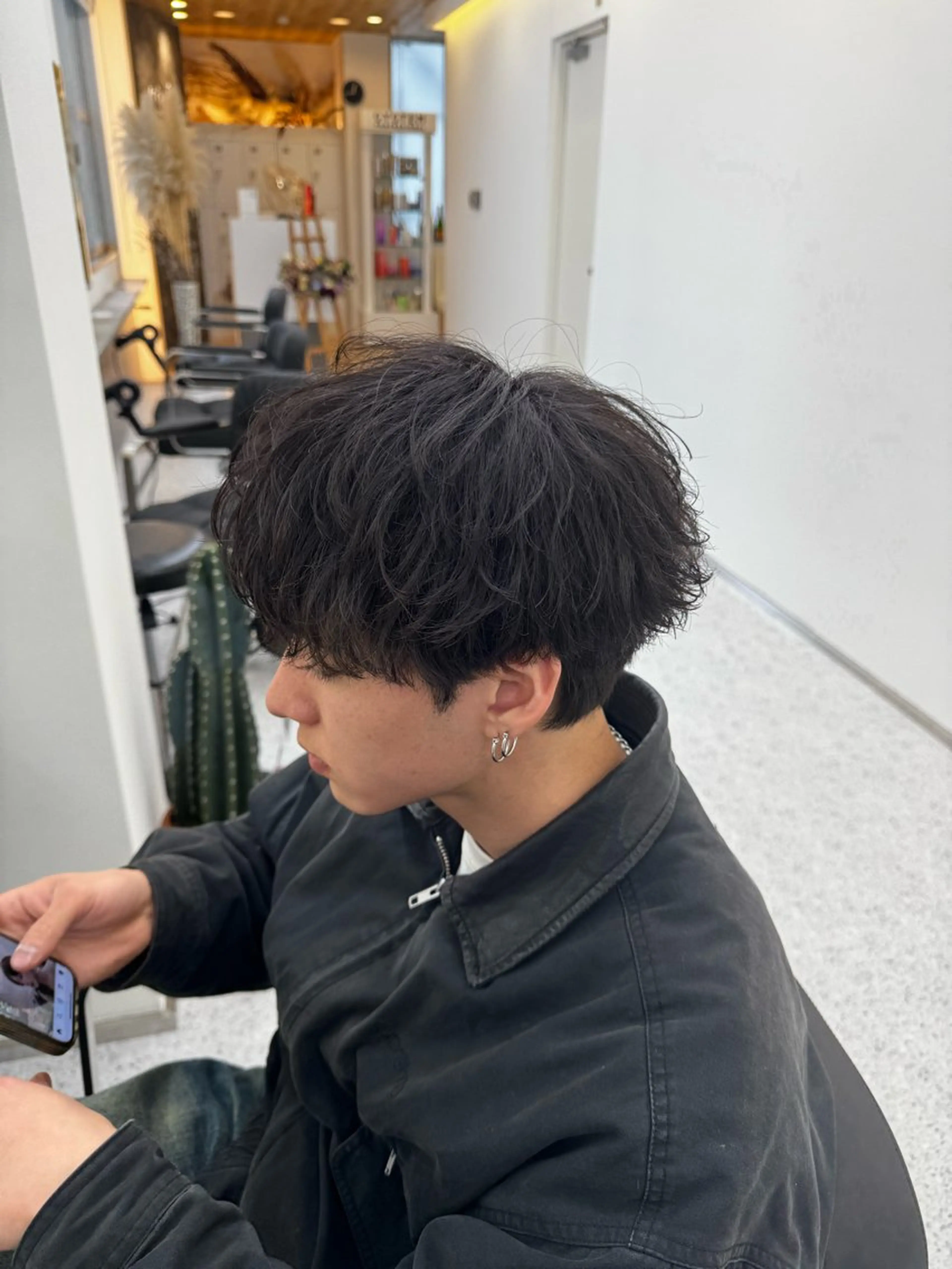 パーマ メンズ カット パーマ 小島 希星のヘアスタイル