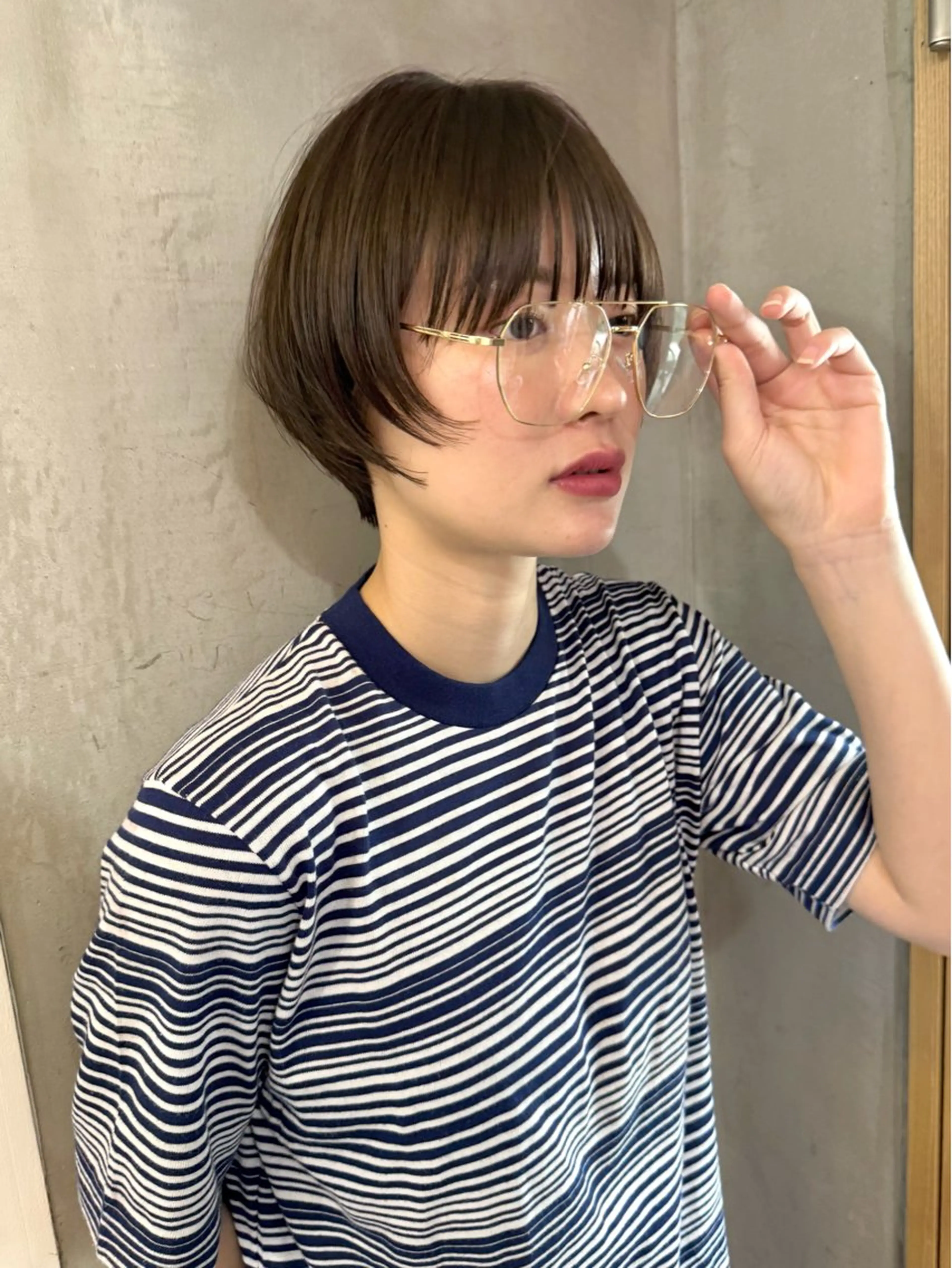 ショート 丸みショート 顔周りカット レイヤーカット ショートヘア 小顔カット ハイトーン/暖色 カラー/maoのヘアスタイル