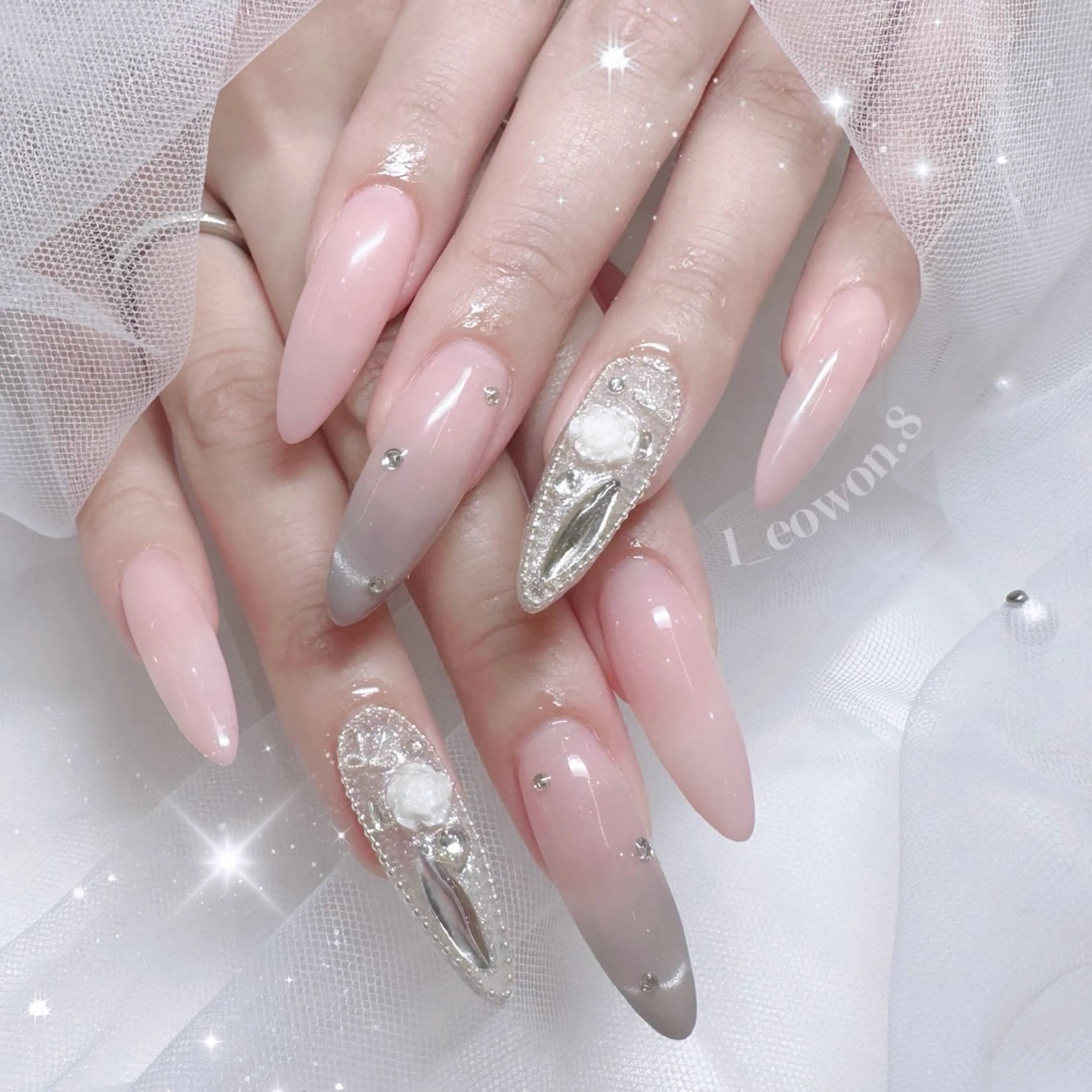 ネイル ハンドネイル NON🎀韓国 シンプルワンホン🎀のネイルデザイン