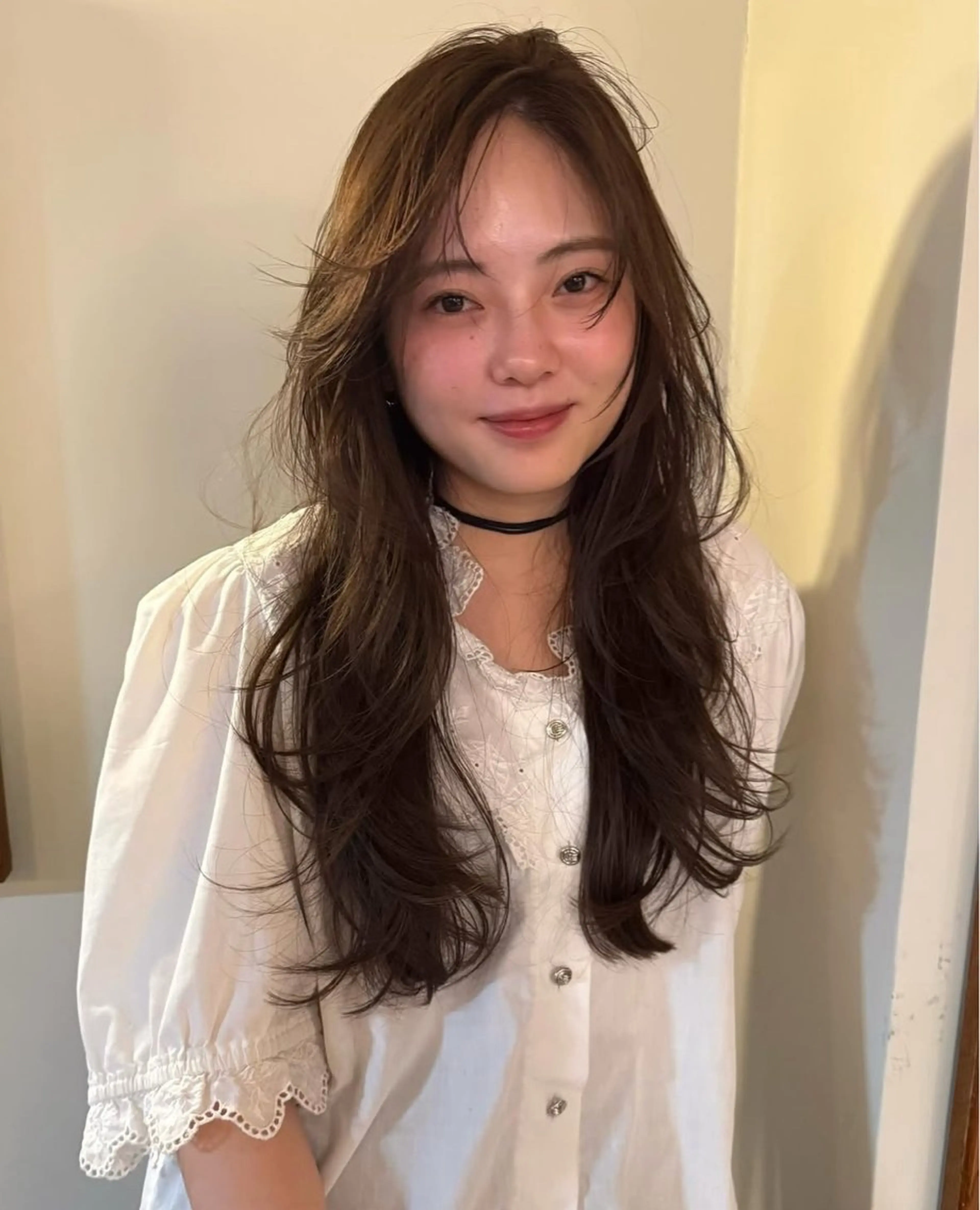 ロング カラー ベージュカラー カット ヘアカラー トリートメント 森田遥奈/透明感カラ ー/似合わせカットのヘアスタイル