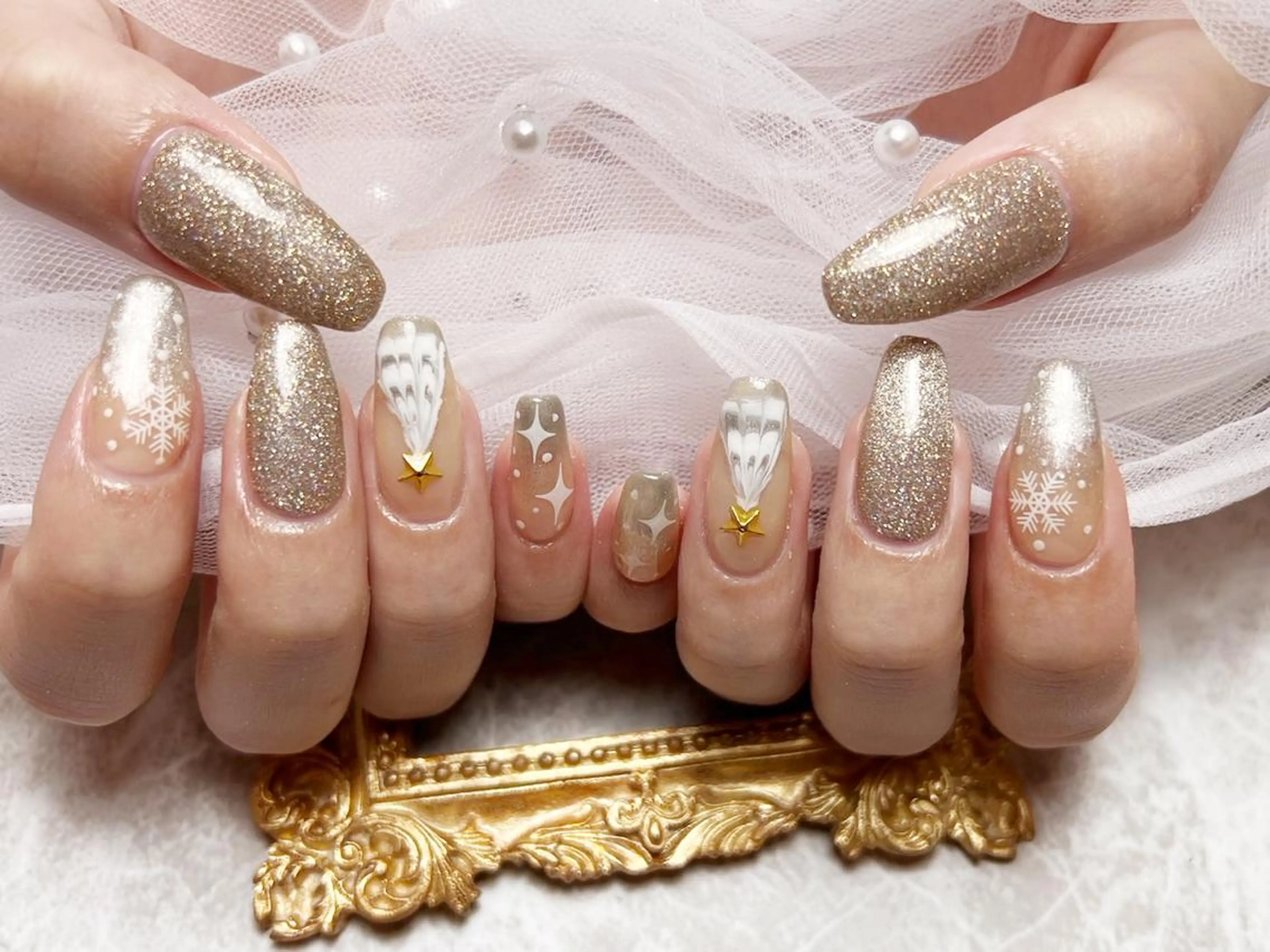 ネイル ハンドネイル マジック ミラーのネイルデザイン