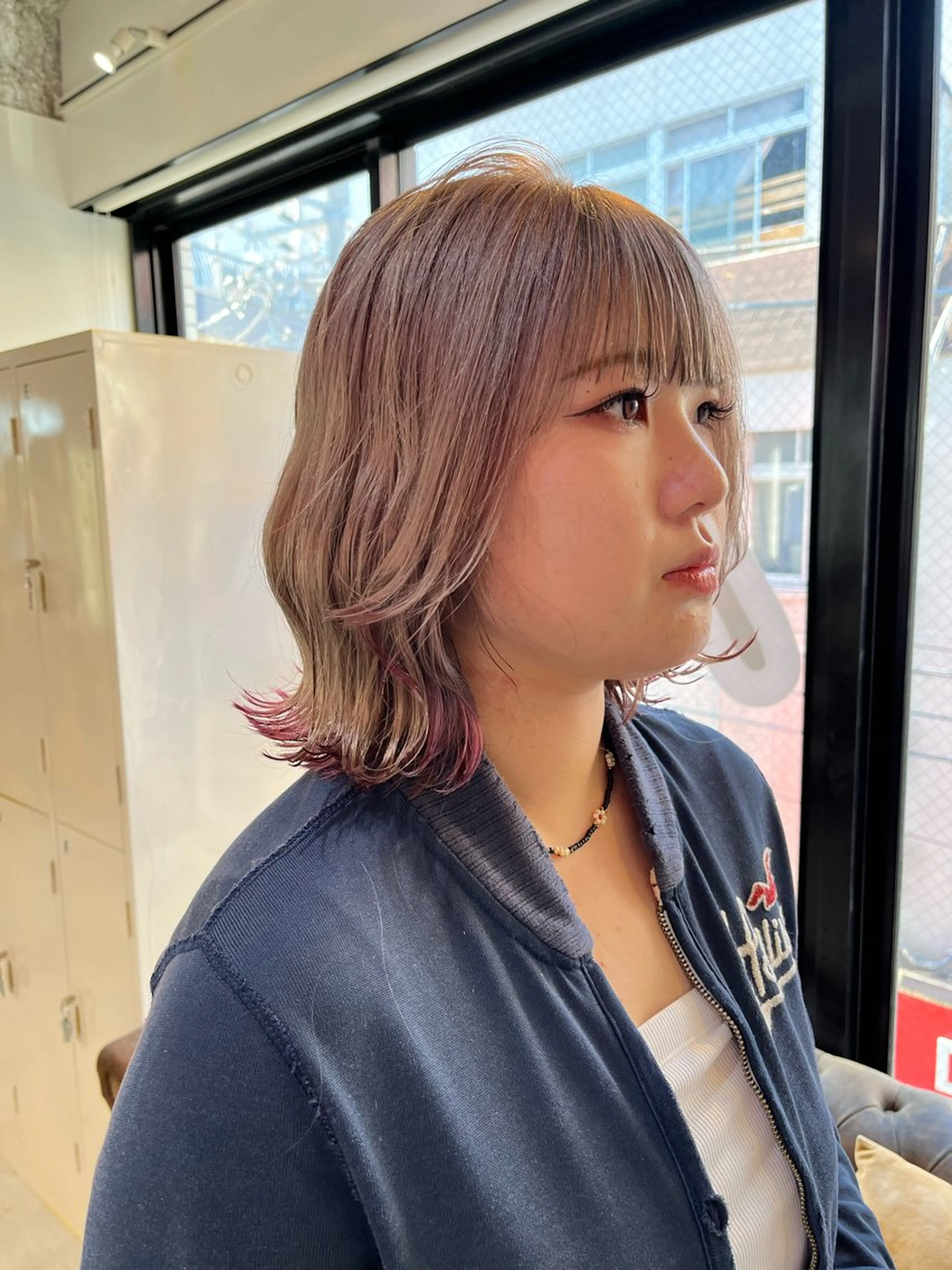 ミディアム カラー ハイトーンを育てる ブリーチカラー/牧原のヘアスタイル