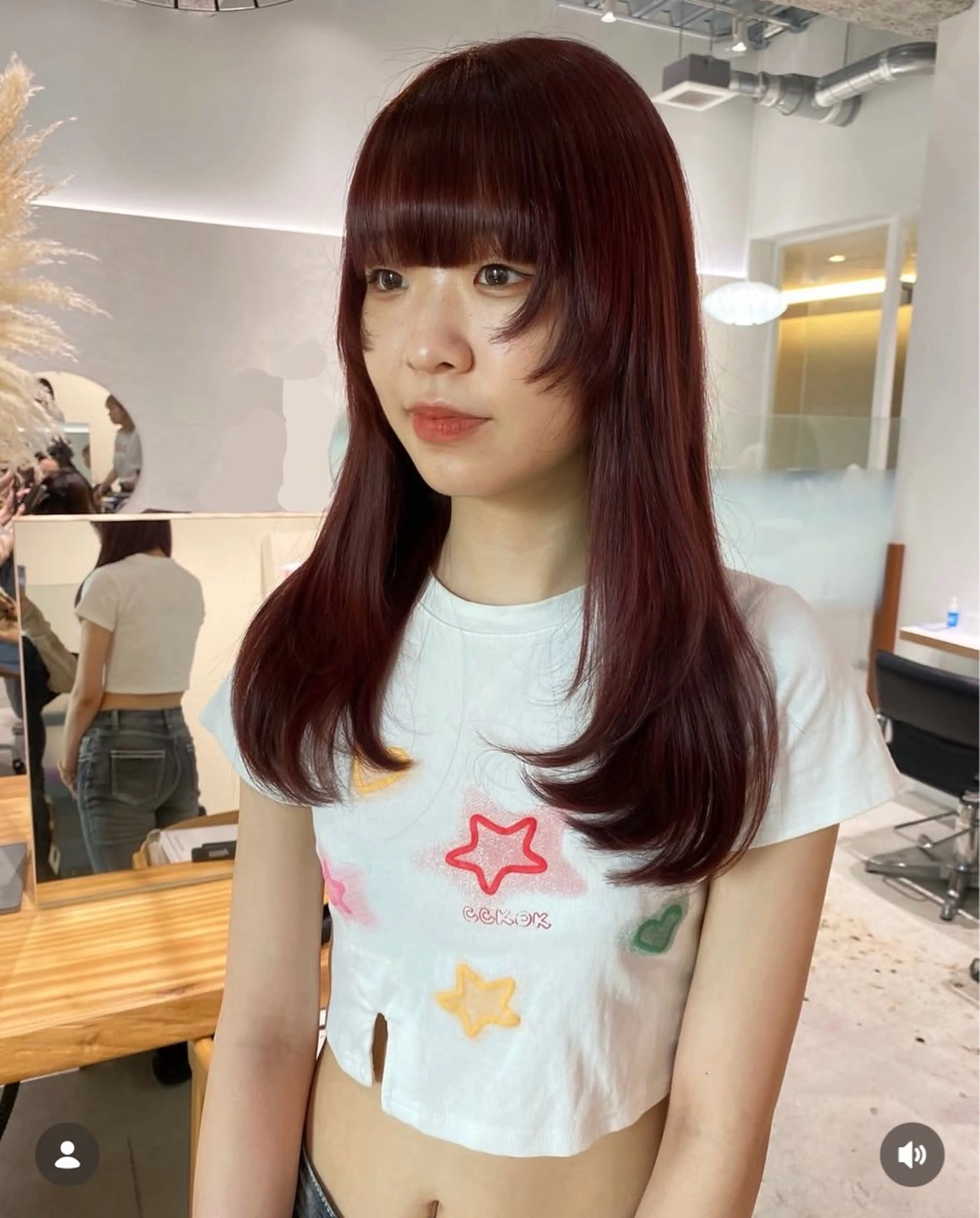 ロング カラー レッドカラー ヘアカラー 暖色カラー hinaka.のヘアスタイル